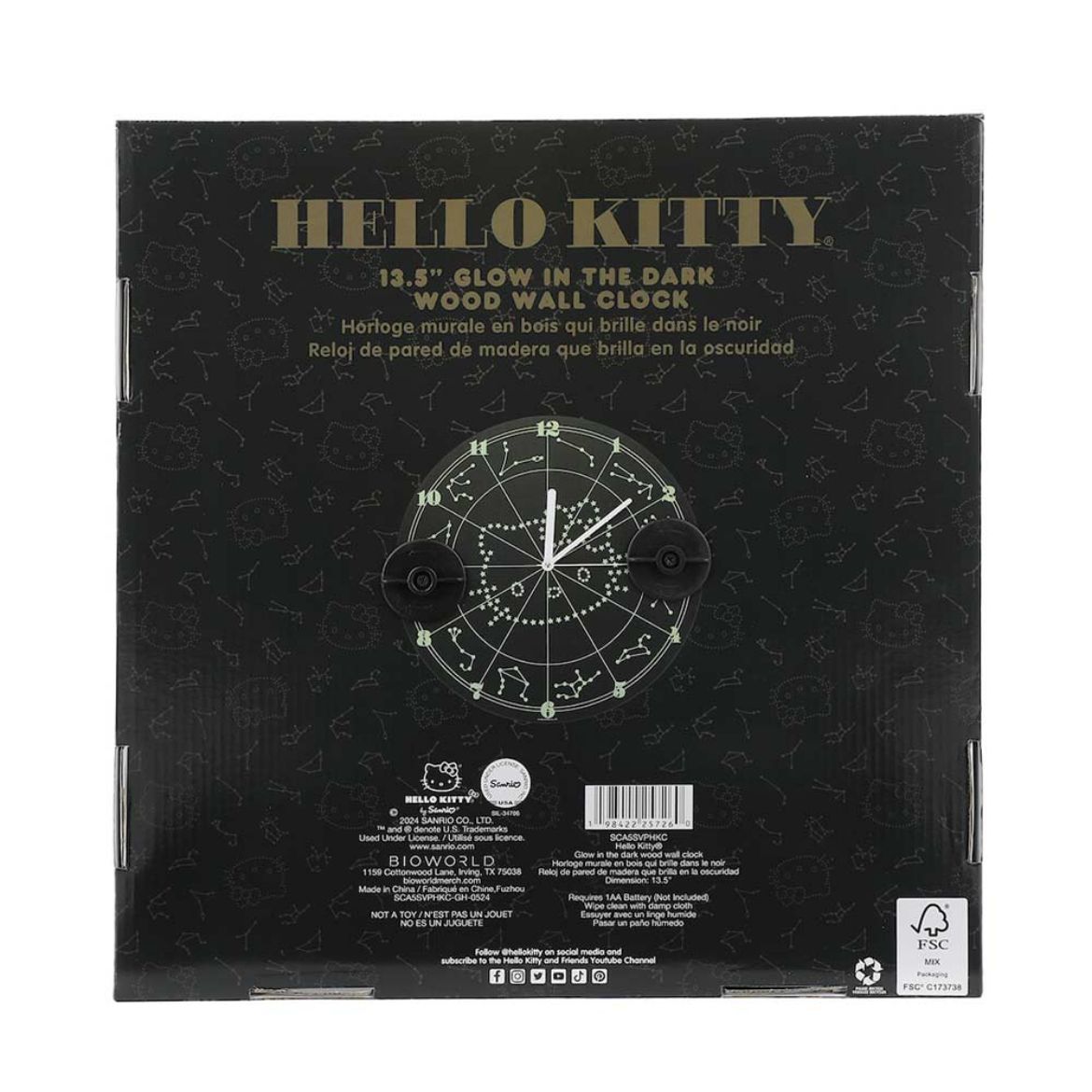 Hello Kitty Glow-In-The Dark Zodiac Wall Clock - Image 5