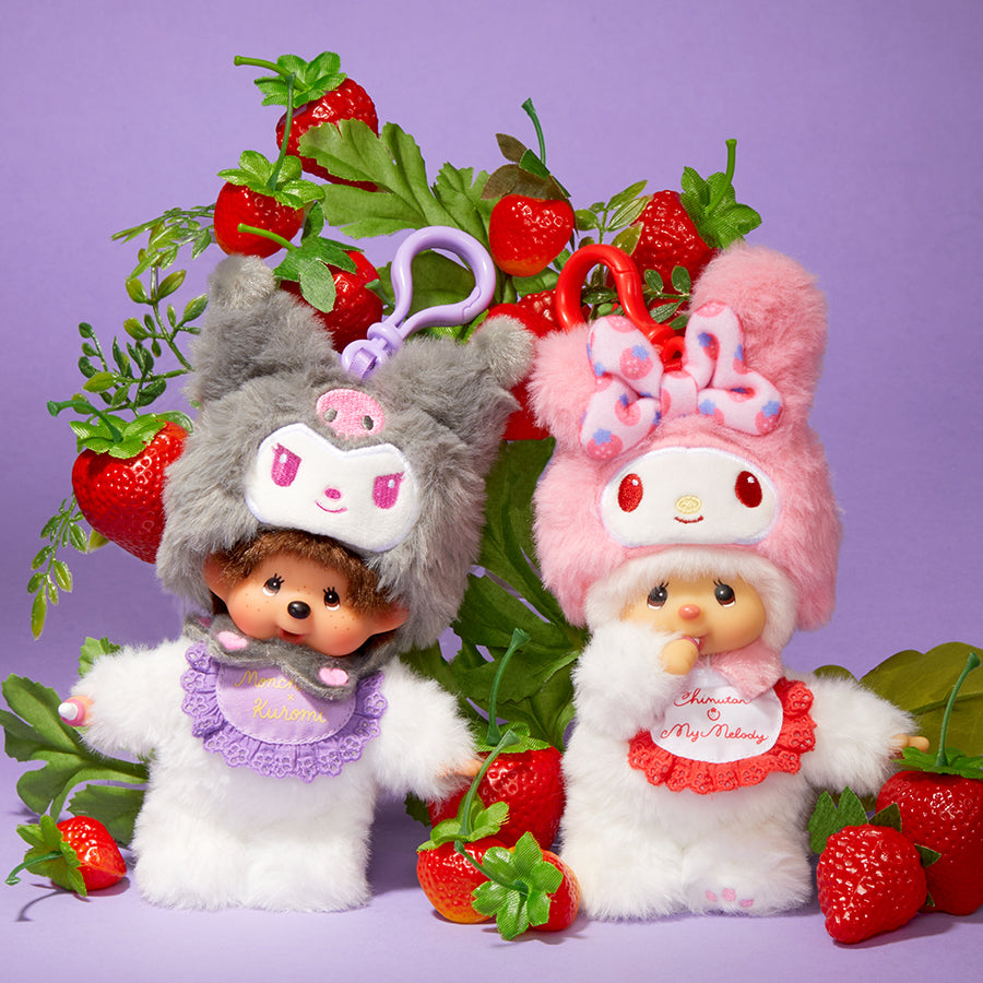 My Melody x Monchhichi Plush Mascot Keychain (Chimutan) - Image 2