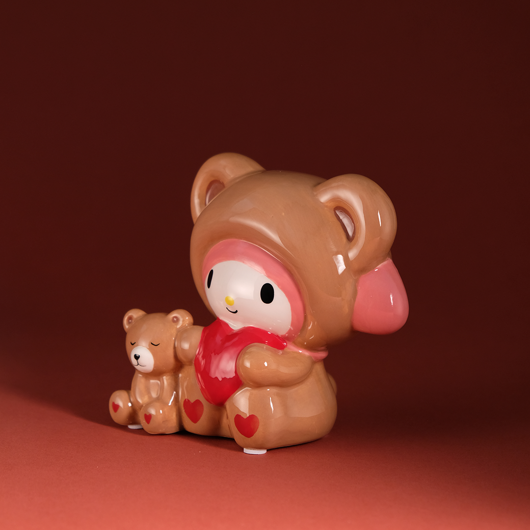 My Melody & Teddy Bear Love Ceramic Figurine - Image 3