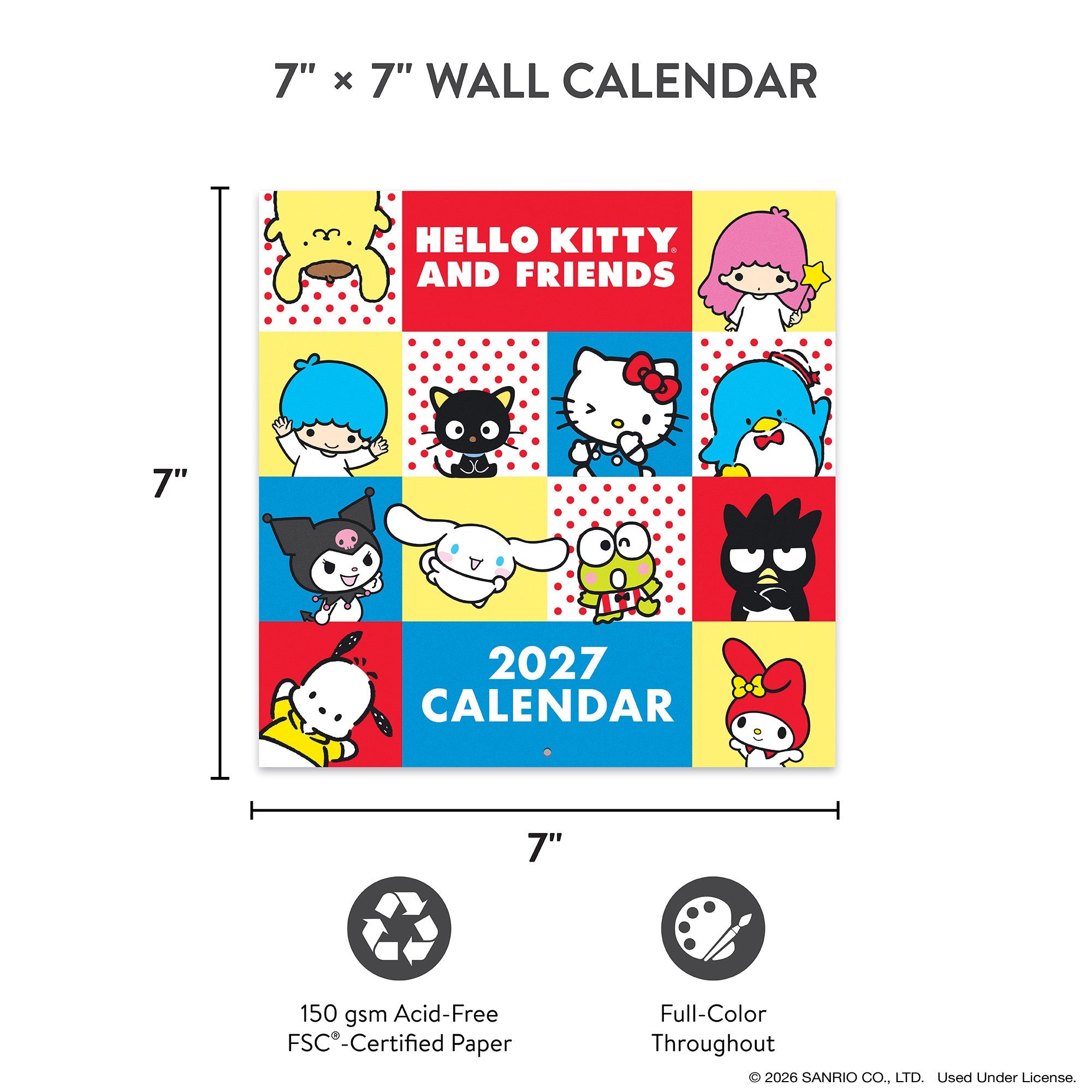 Hello Kitty and Friends 2027 Petite Retro Wall Calendar - Image 5