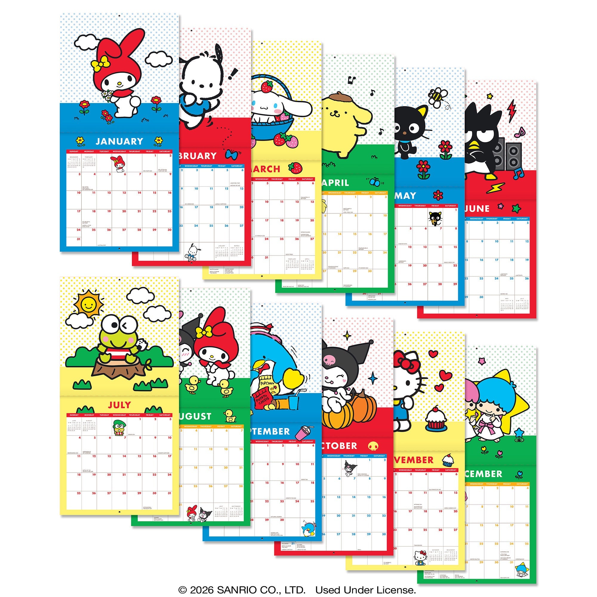 Hello Kitty and Friends 2027 Petite Retro Wall Calendar - Image 2