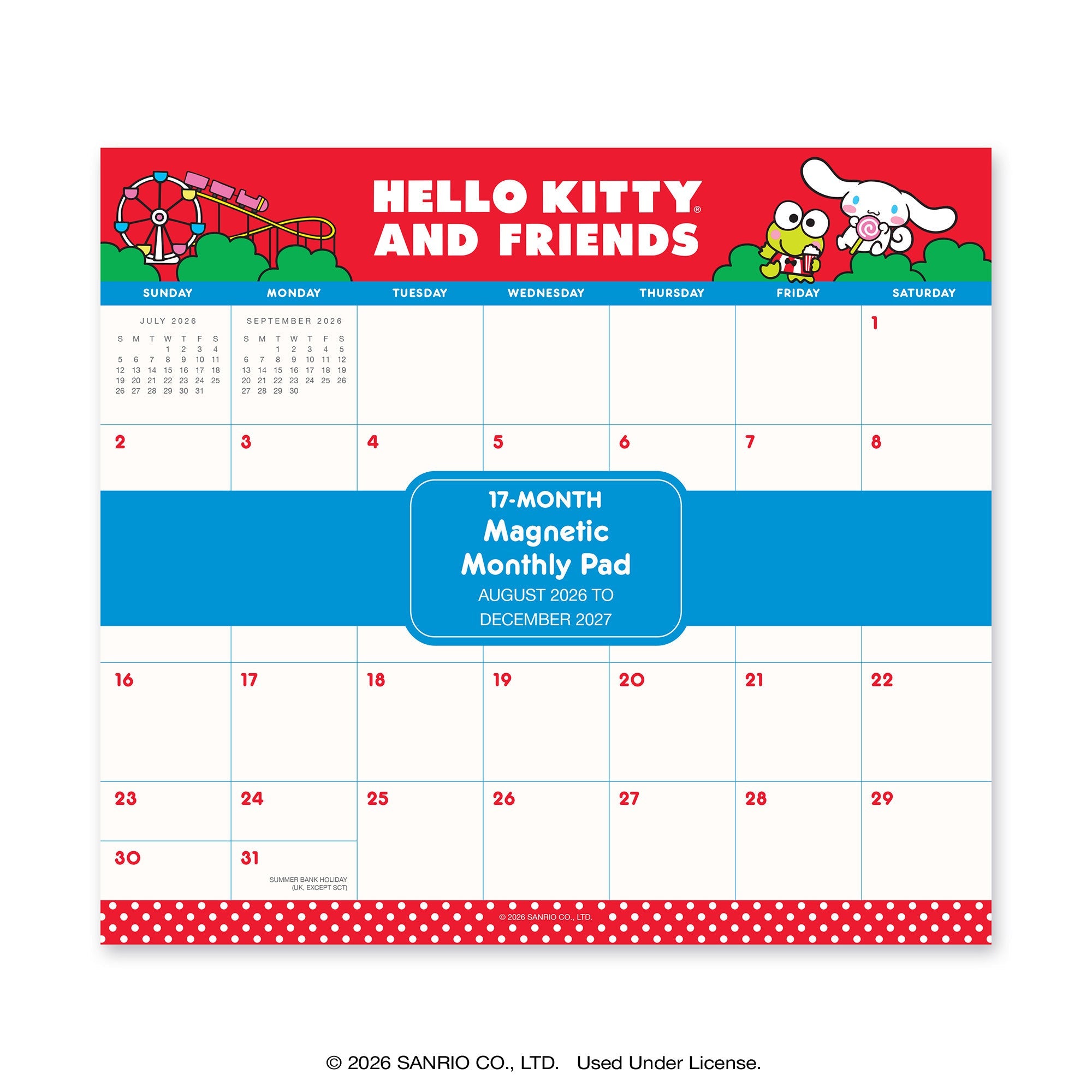 Hello Kitty and Friends 2027 Retro Magnetic Monthly Pad