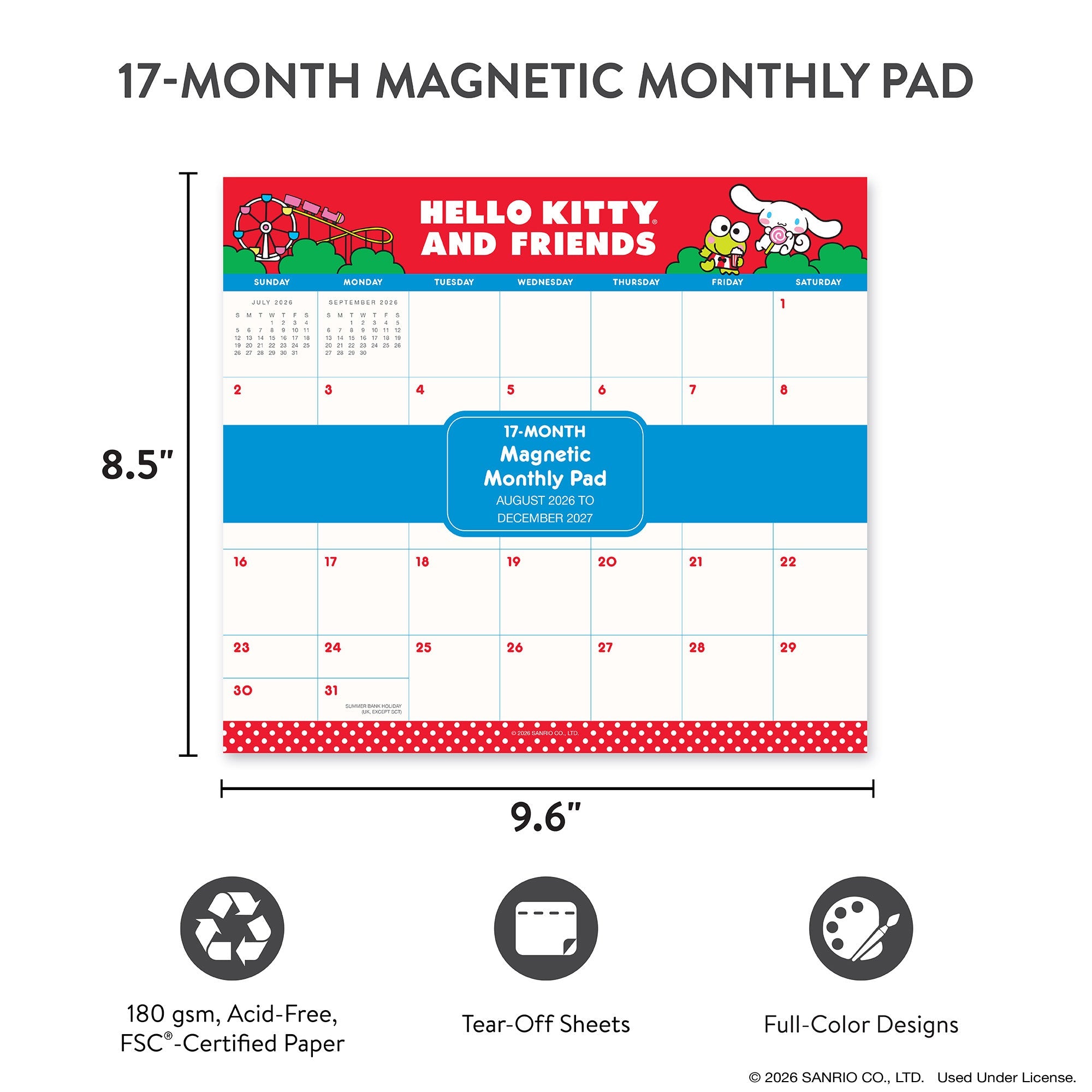Hello Kitty and Friends 2027 Retro Magnetic Monthly Pad - Image 3