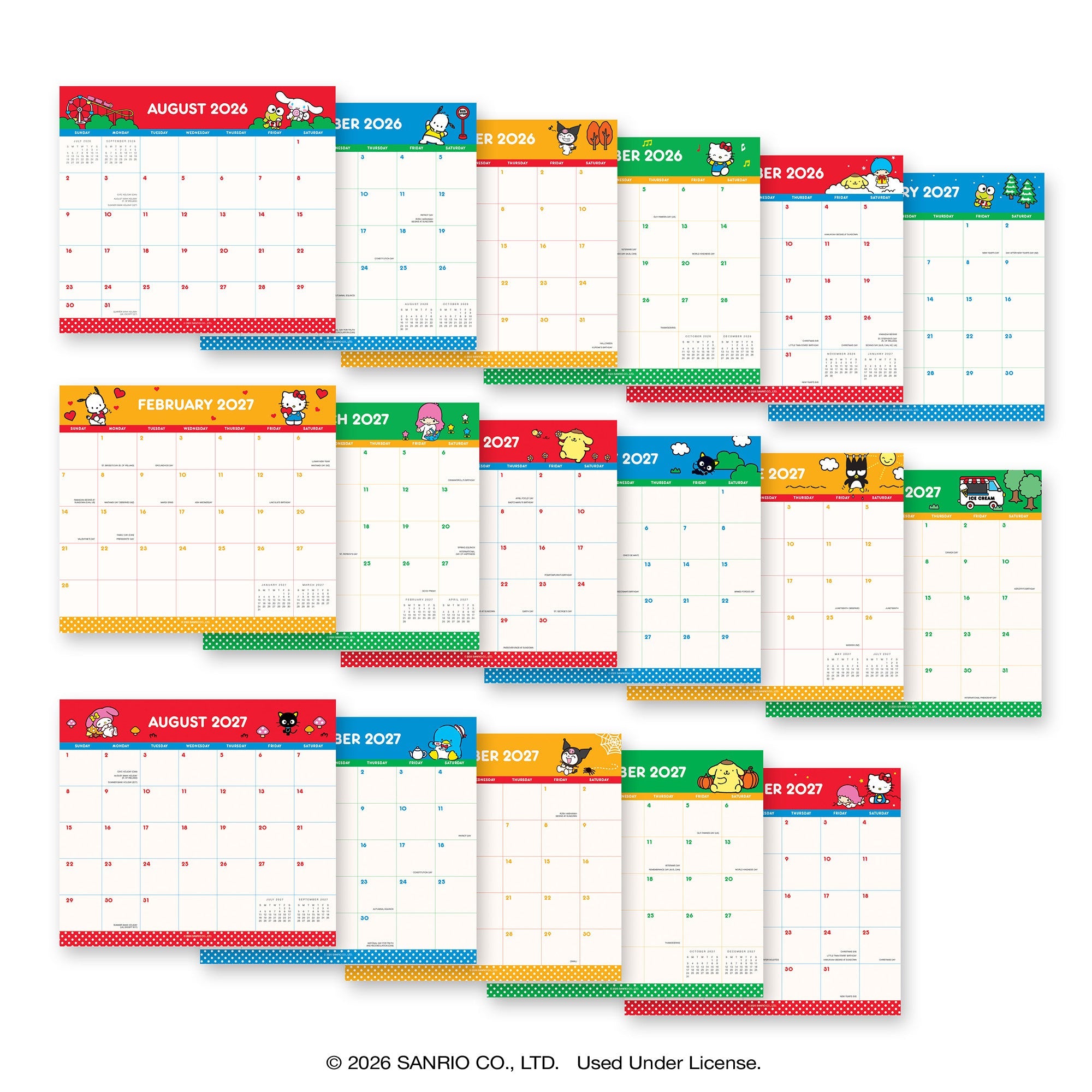Hello Kitty and Friends 2027 Retro Magnetic Monthly Pad - Image 7