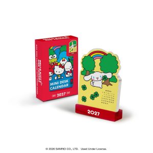 Hello Kitty and Friends 2027 Retro Mini Desk Calendar with Wood Stand