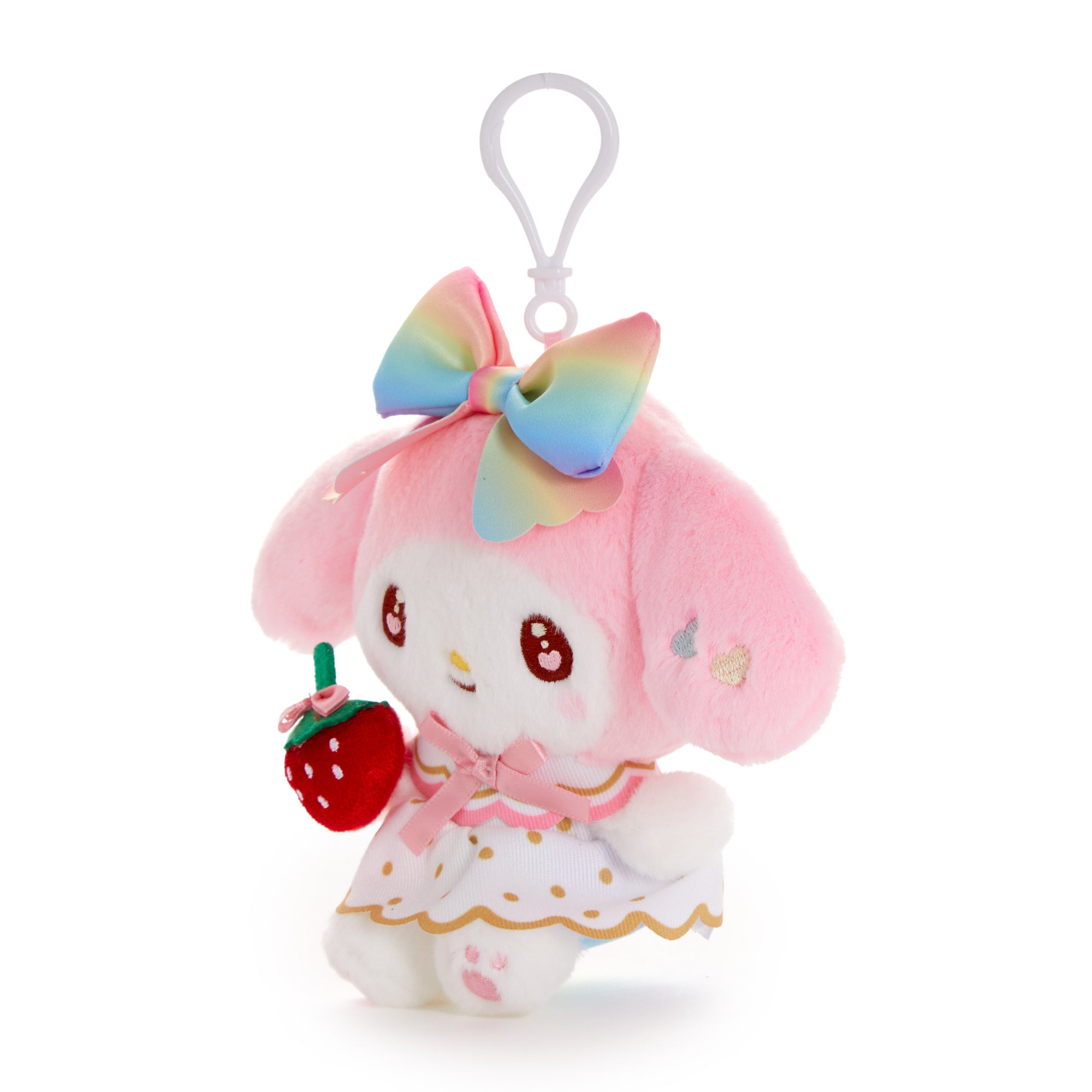 My Melody Plush Mascot Clip (Strawberry Rainbow Series) - Image 3