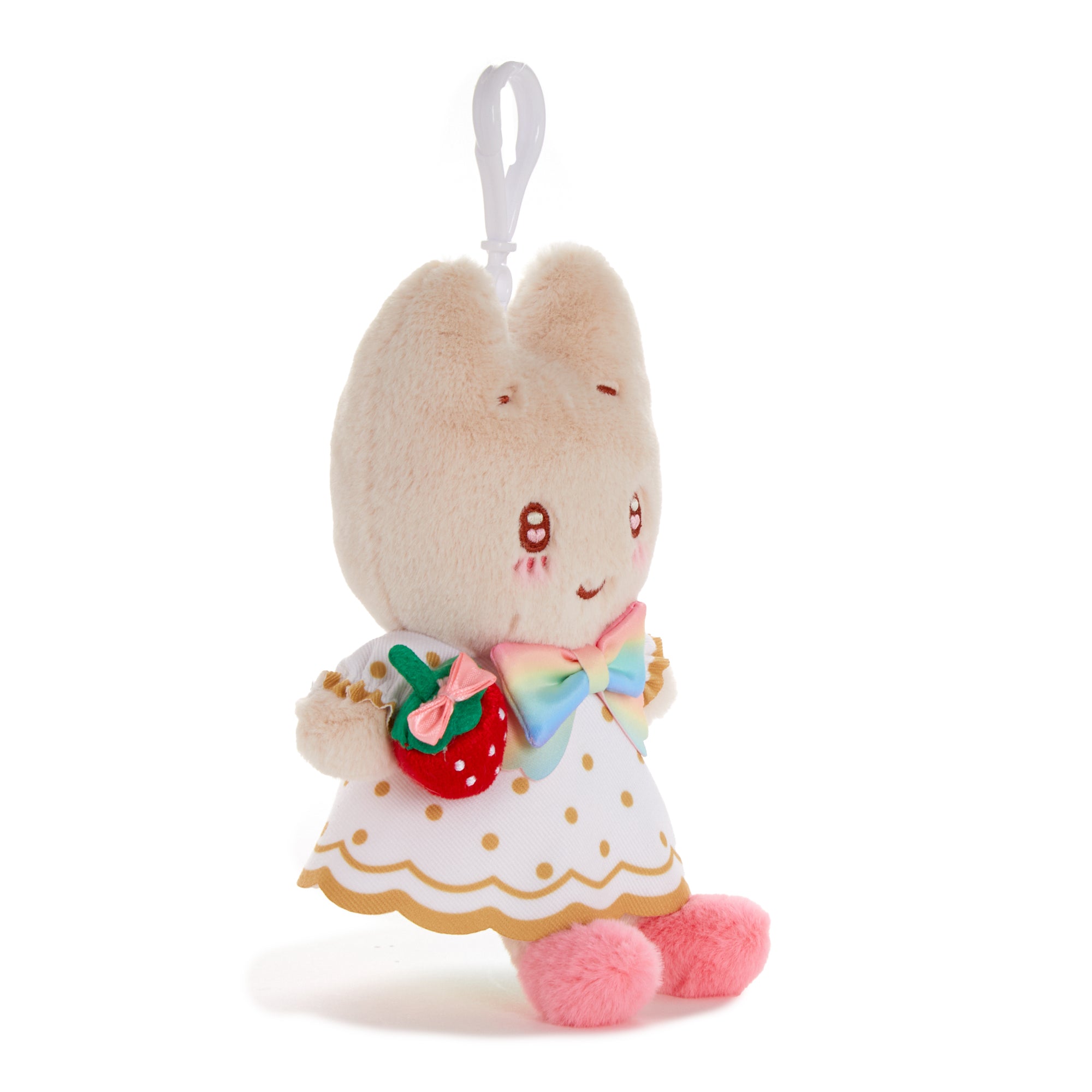 Marroncream Plush Mascot Clip (Strawberry Rainbow Series) - Image 2
