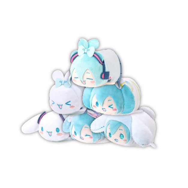 Hatsune Miku x Cinnamoroll Potekoro Mini Plush Mascot Clip Blind Box