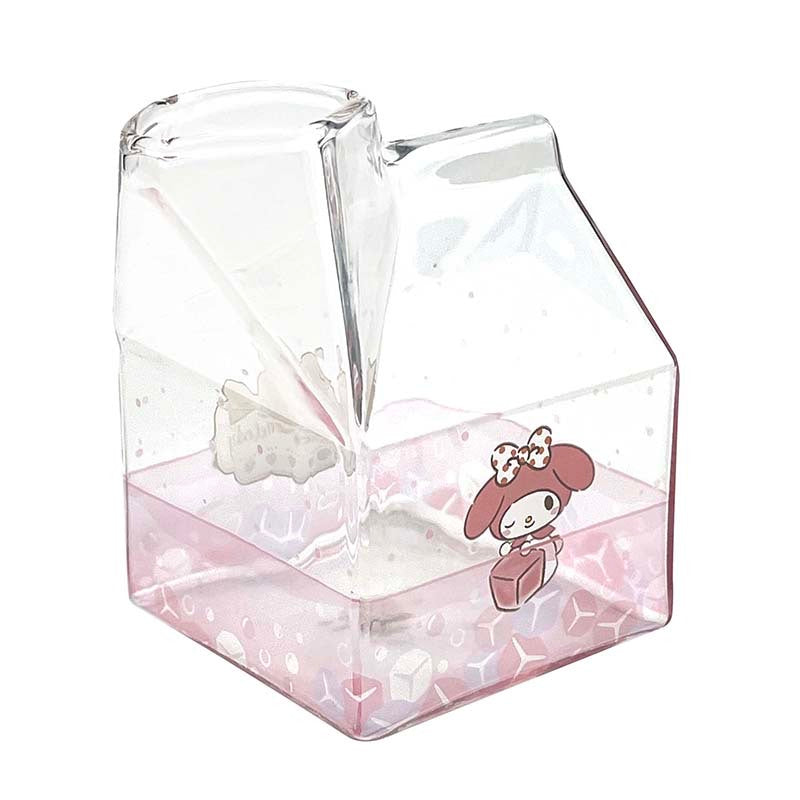 My Melody Kawaii Glass Milk Carton Cup - Image 2