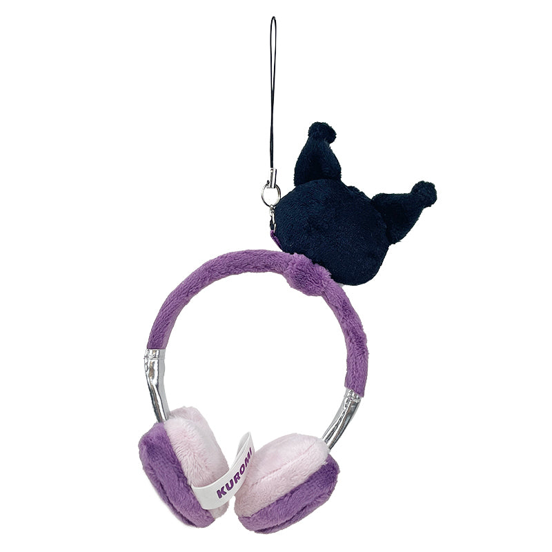 Kuromi Plush Headphones Bag Charm - Image 2
