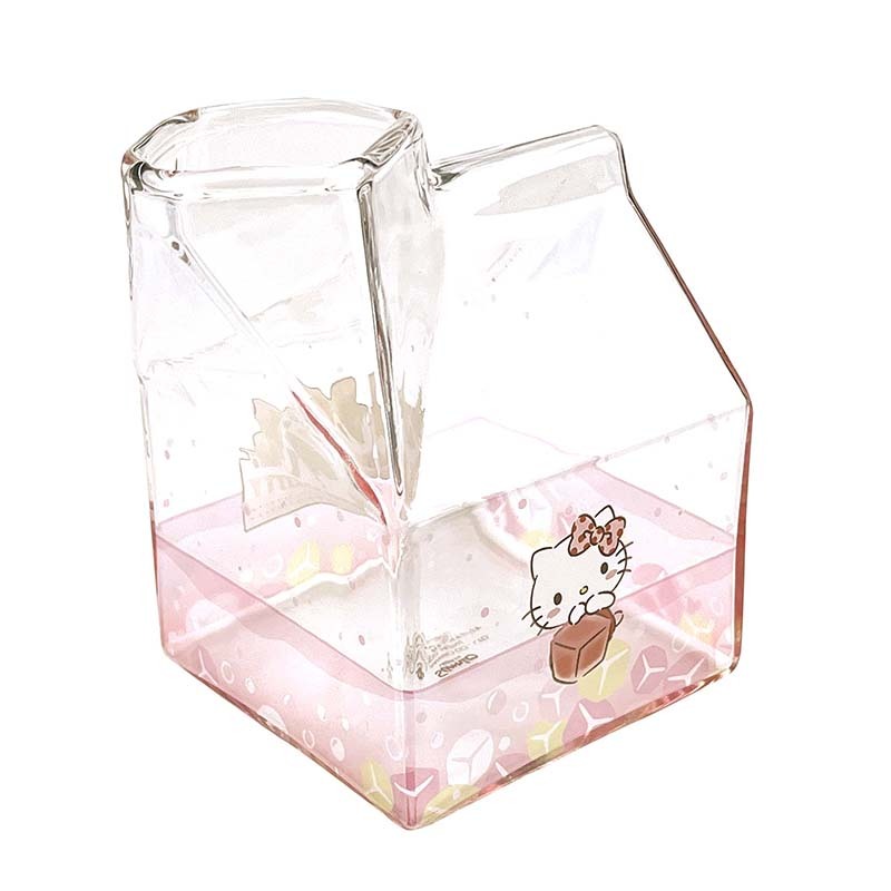 Hello Kitty Kawaii Glass Milk Carton Cup - Image 2