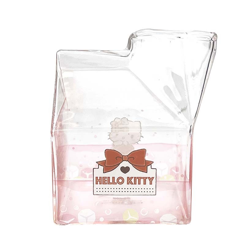 Hello Kitty Kawaii Glass Milk Carton Cup - Image 3