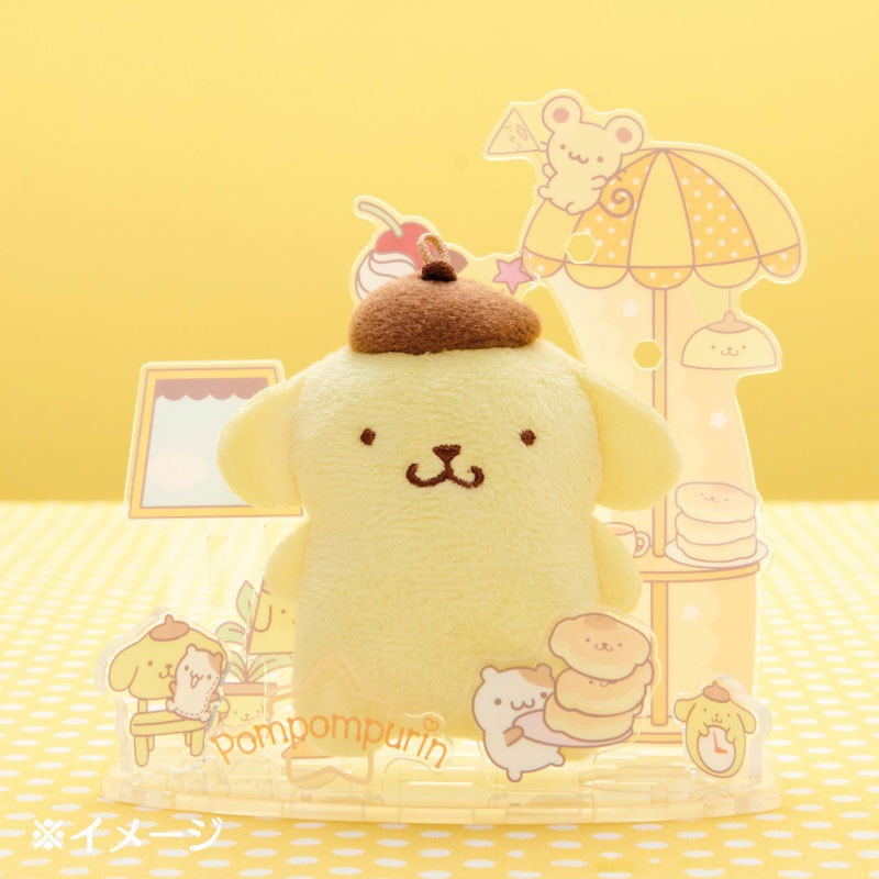 Pompompurin Mini Plush & Acrylic Stand Set (Nuikatsu Plushie Life Series) - Image 2