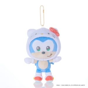 SONIC & FRIENDS x Hello Kitty and Friends Plush Mascot Keychain (Sonic x Hello Kitty)