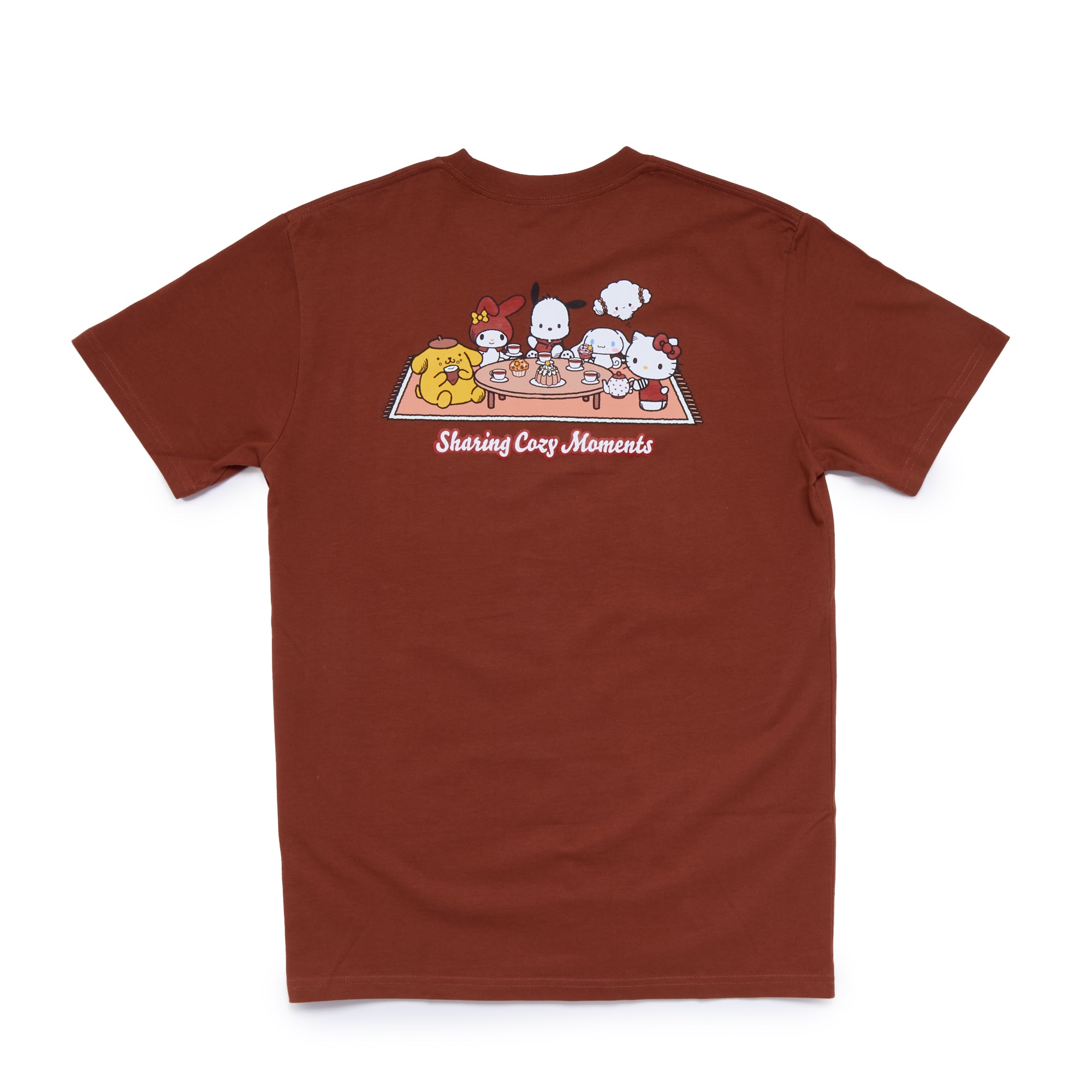 Pompompurin Adult Sharing Cozy Moments Tee (Brown) - Image 3