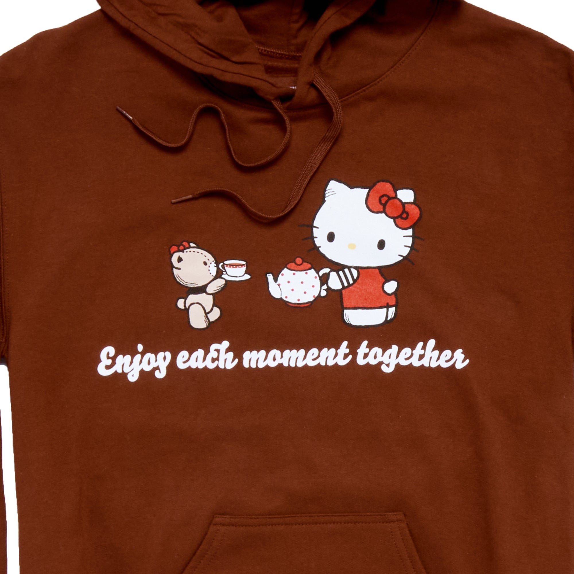 Hello Kitty and Friends Adult Enjoy Each Moment Hoodie (Brown) - Image 3