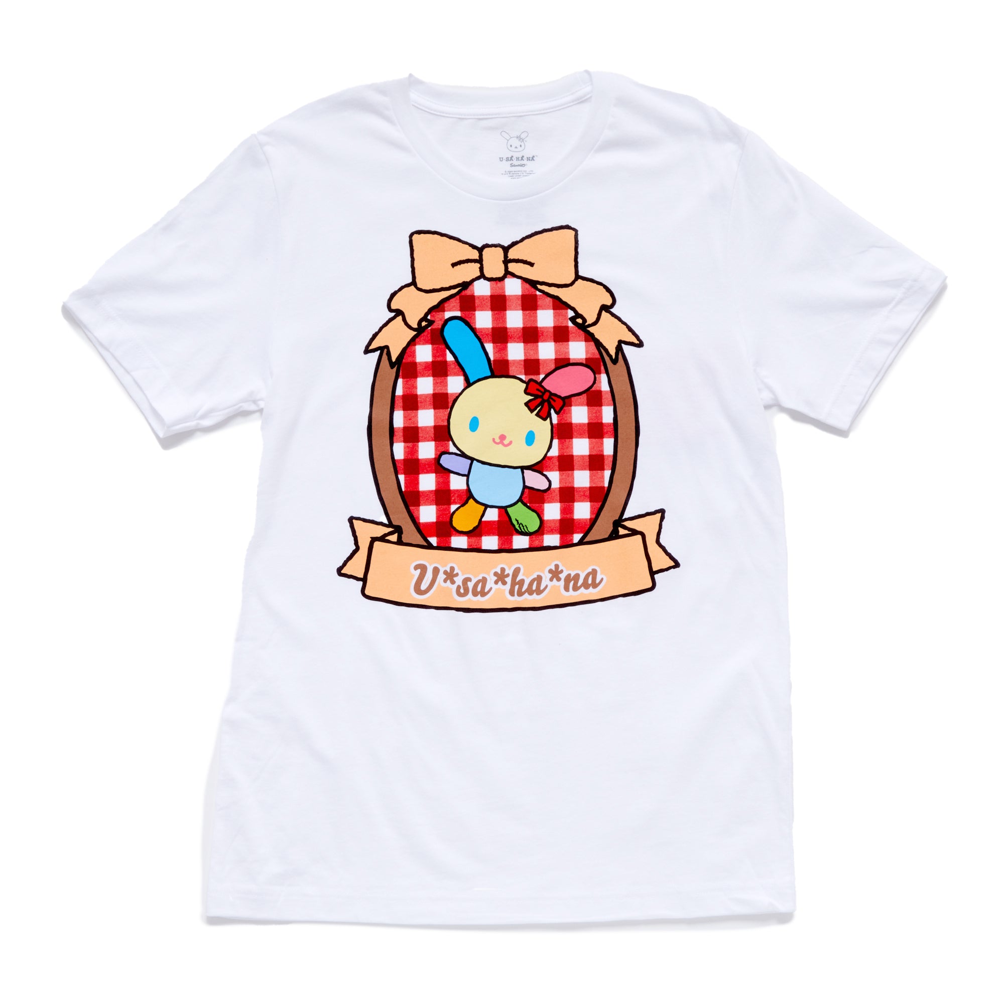 U*SA*HA*NA Adult Bow & Plaid Tee (White)