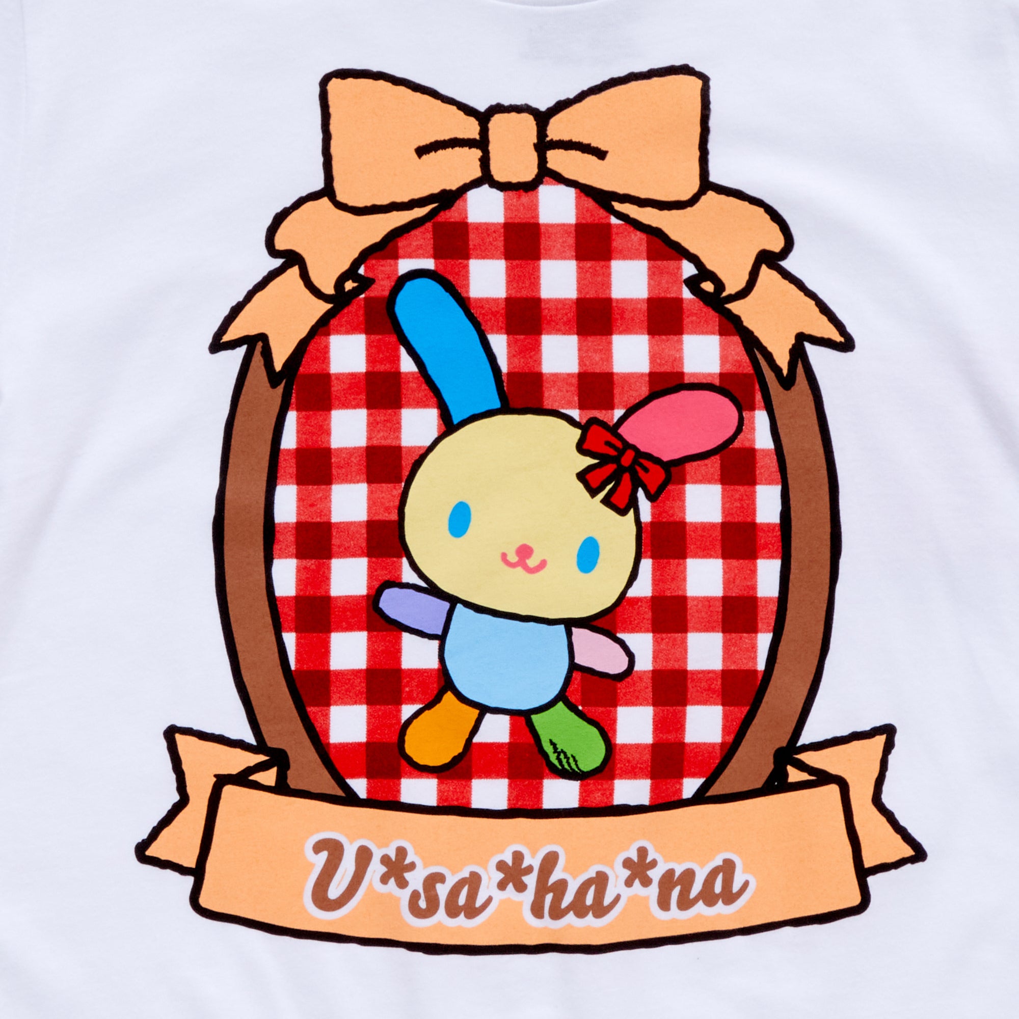 U*SA*HA*NA Adult Bow & Plaid Tee (White) - Image 2