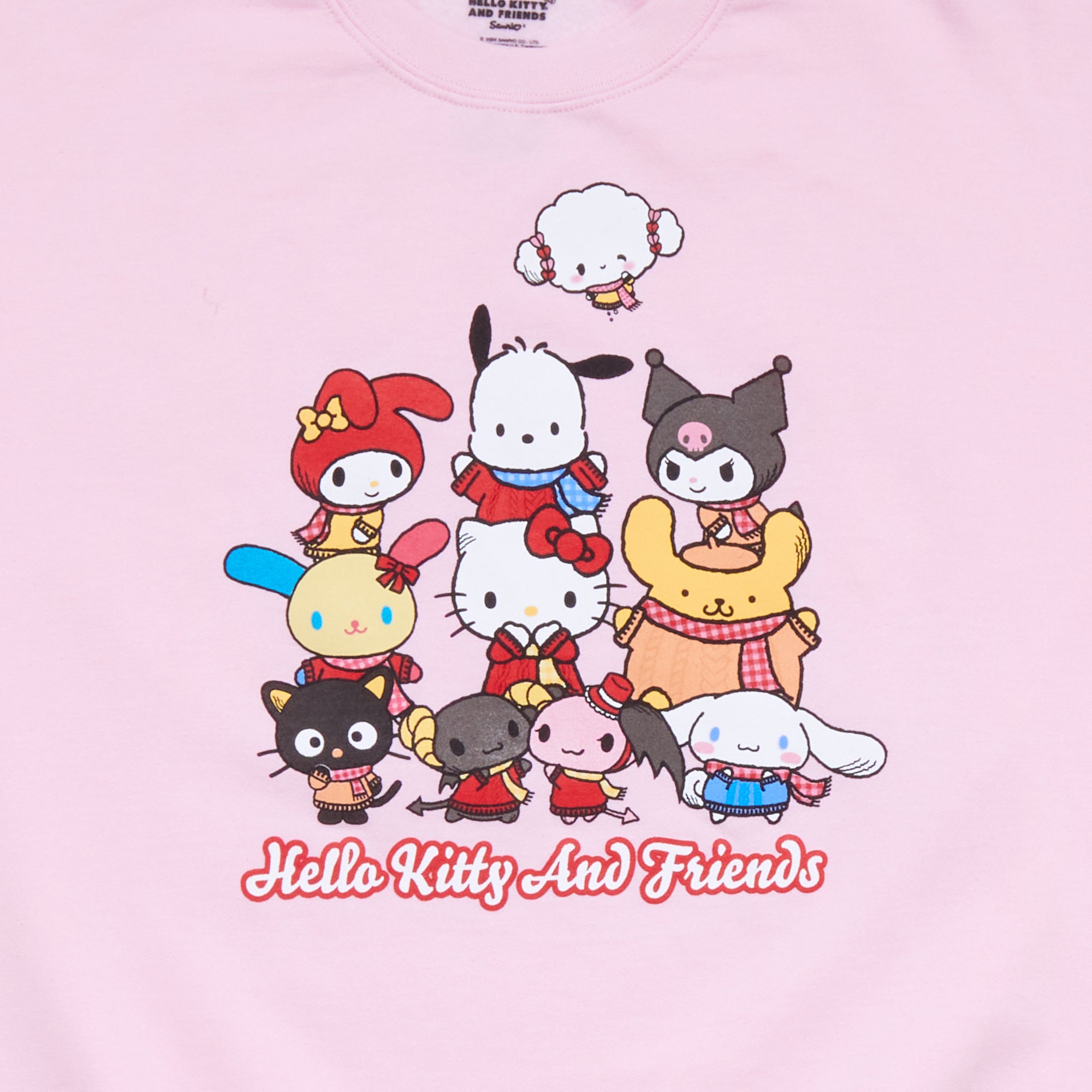 Hello Kitty and Friends Adult Cozy Group Crewneck (Pink) - Image 2