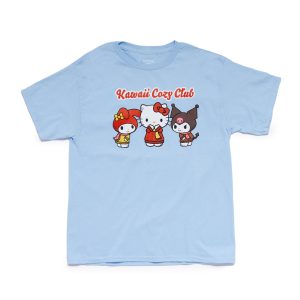 Hello Kitty and Friends Big Kids Kawaii Cozy Club Tee (Light Blue)