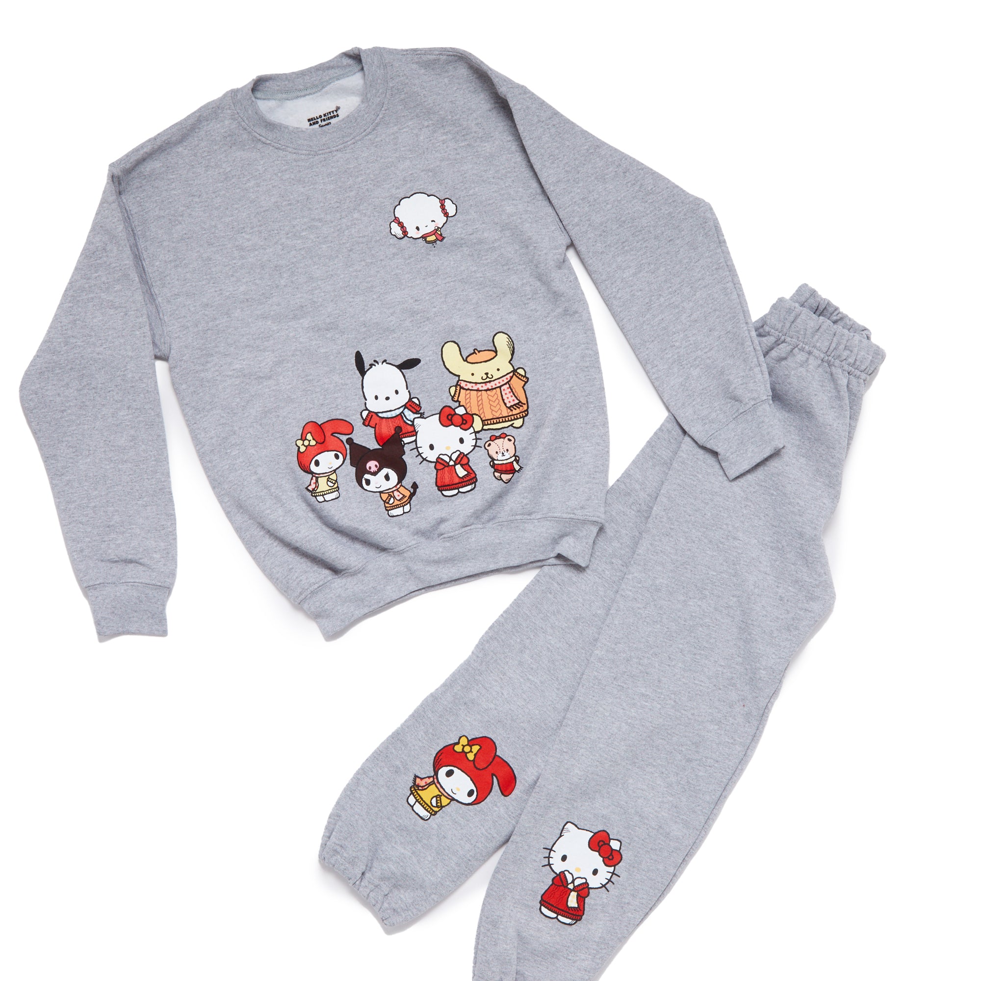 Hello Kitty and Friends Big Kids Cozy Fleece Loungewear Set (Heather) - Image 7