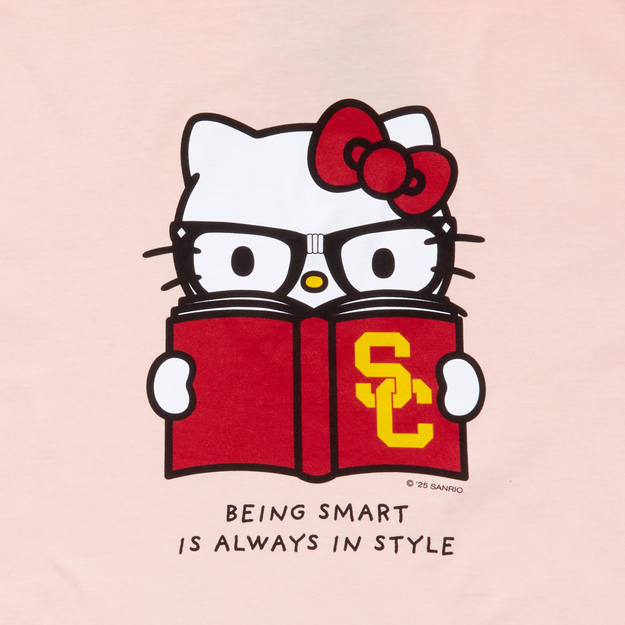 Hello Kitty x USC Trojans Being Smart Tee (Shell Pink) - Image 2