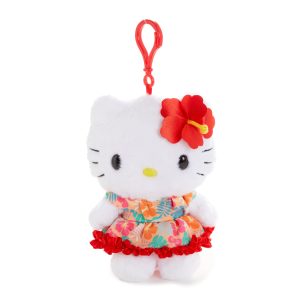 Hello Kitty White Plush Mascot Clip (Island Hibiscus Series)