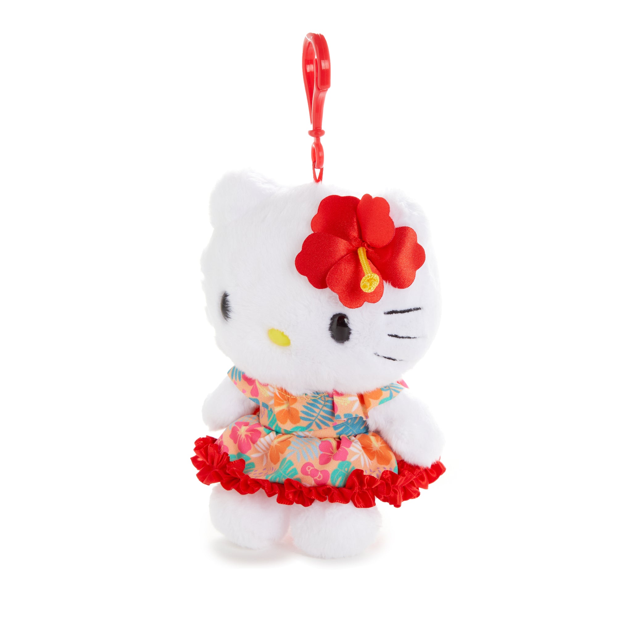 Hello Kitty White Plush Mascot Clip (Island Hibiscus Series) - Image 2