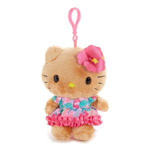 Hello Kitty Tan Plush Mascot Clip (Island Hibiscus Series)