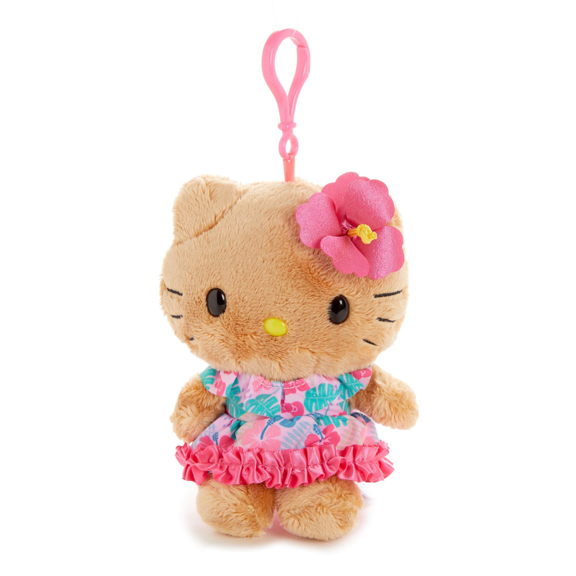 Hello Kitty Tan Plush Mascot Clip (Island Hibiscus Series)