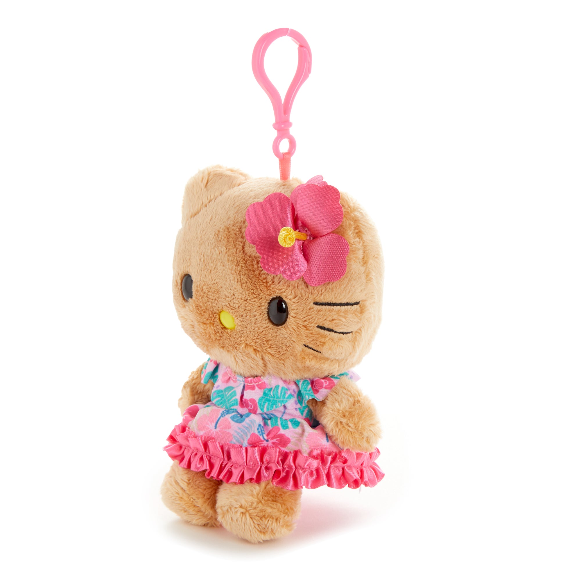 Hello Kitty Tan Plush Mascot Clip (Island Hibiscus Series) - Image 2