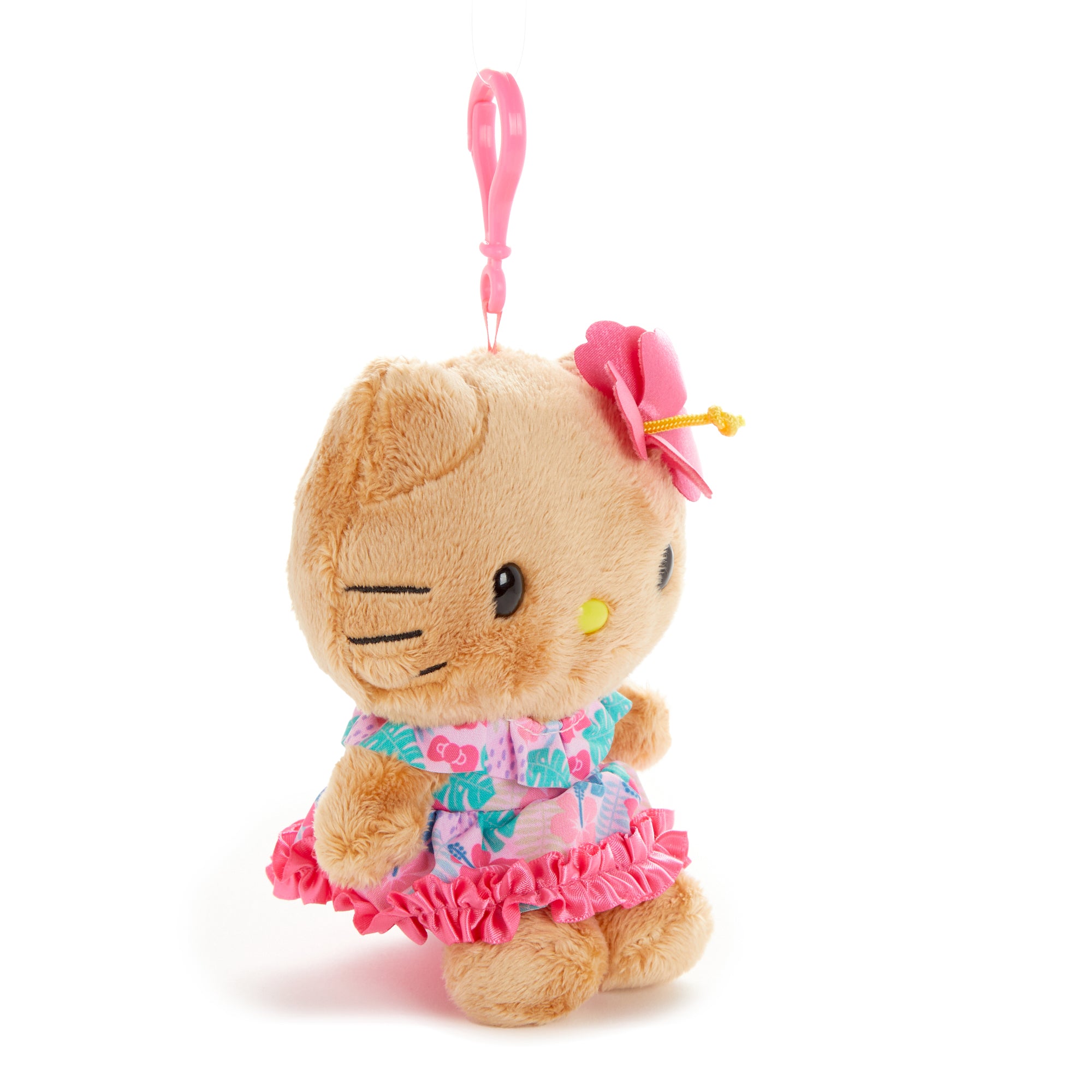 Hello Kitty Tan Plush Mascot Clip (Island Hibiscus Series) - Image 3