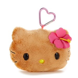 Hello Kitty Tan Plush Mini Face Pouch (Island Hibiscus Series)