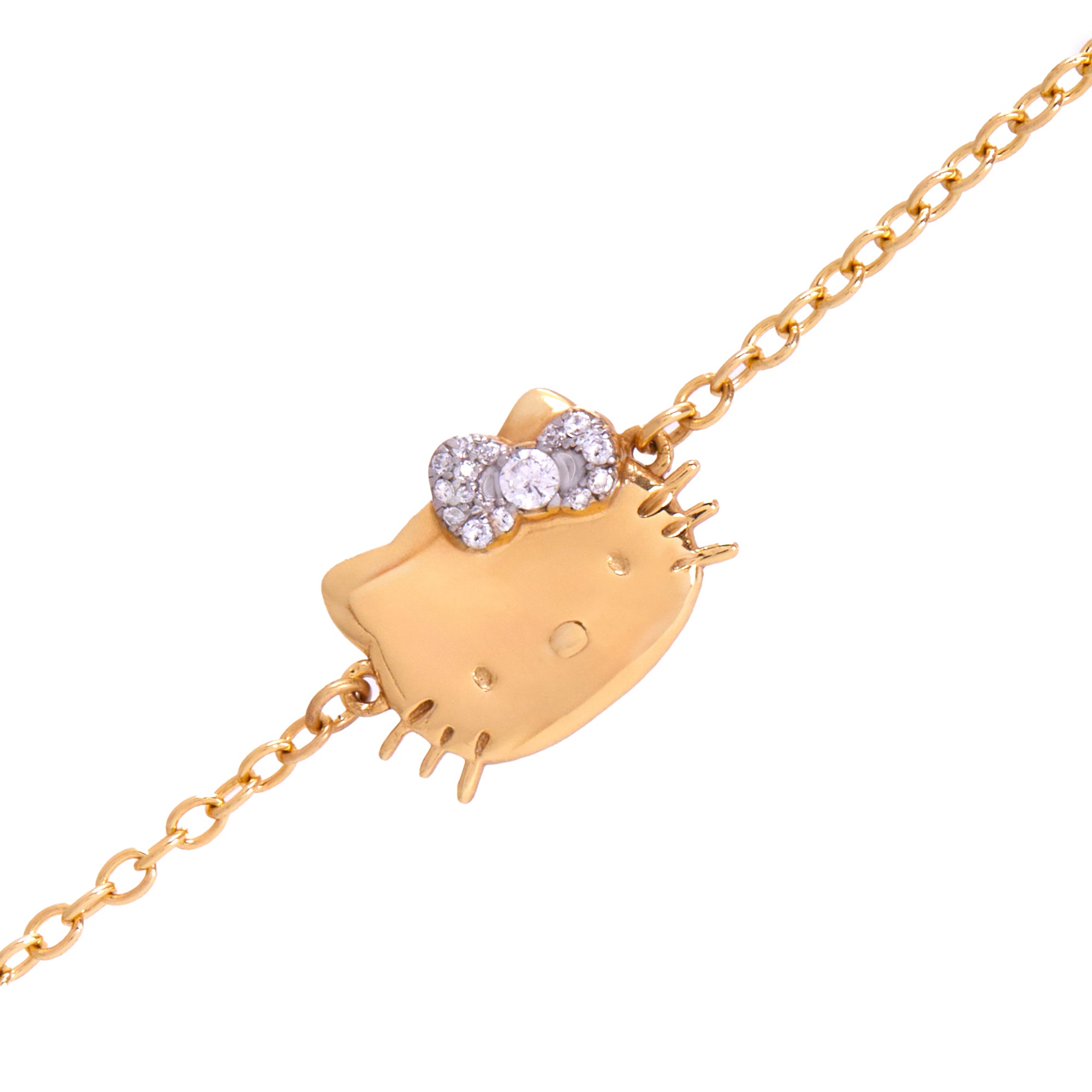 Hello Kitty Gold Plated Sparkle Bow Bracelet - Image 2