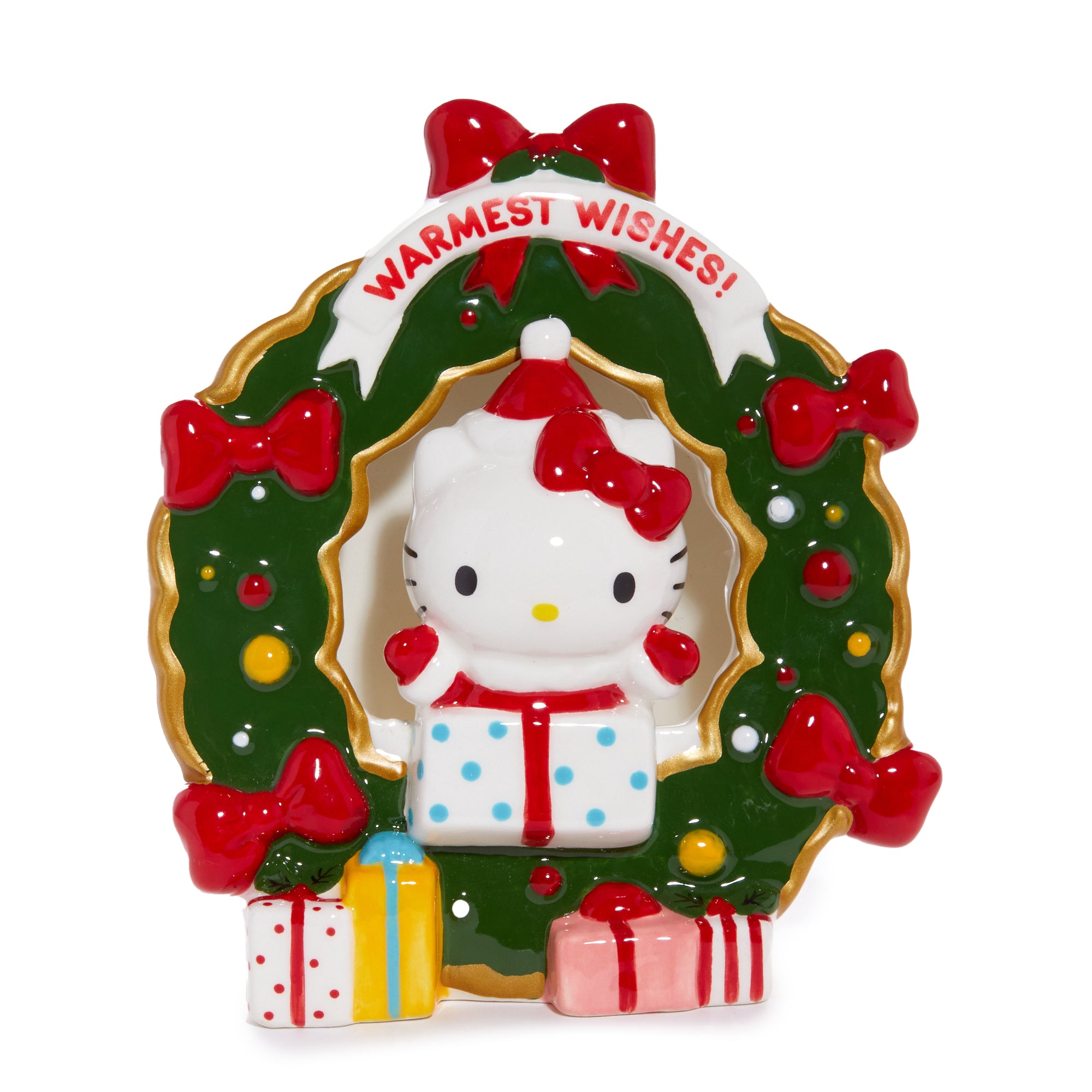 Hello Kitty Holiday Wreath Ceramic Tealight Holder - Image 6