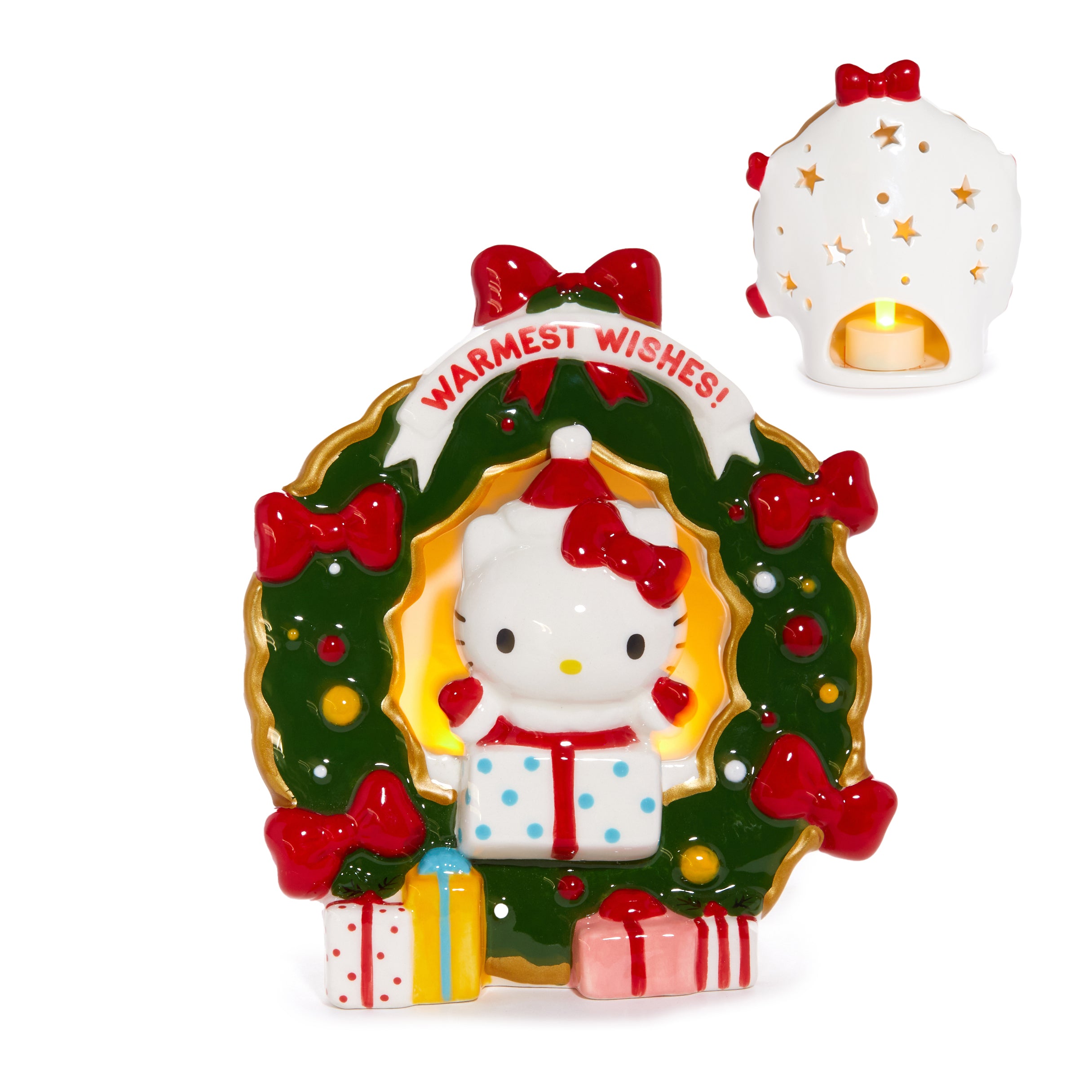 Hello Kitty Holiday Wreath Ceramic Tealight Holder - Image 5