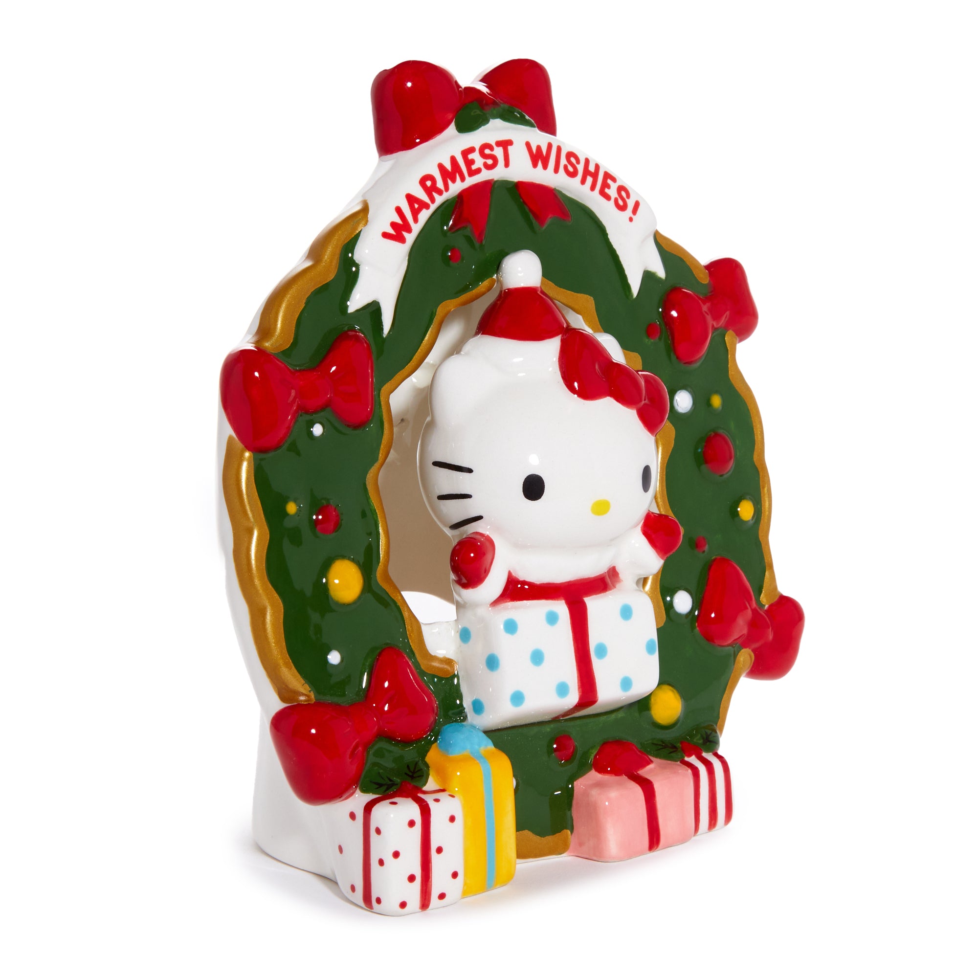 Hello Kitty Holiday Wreath Ceramic Tealight Holder - Image 3