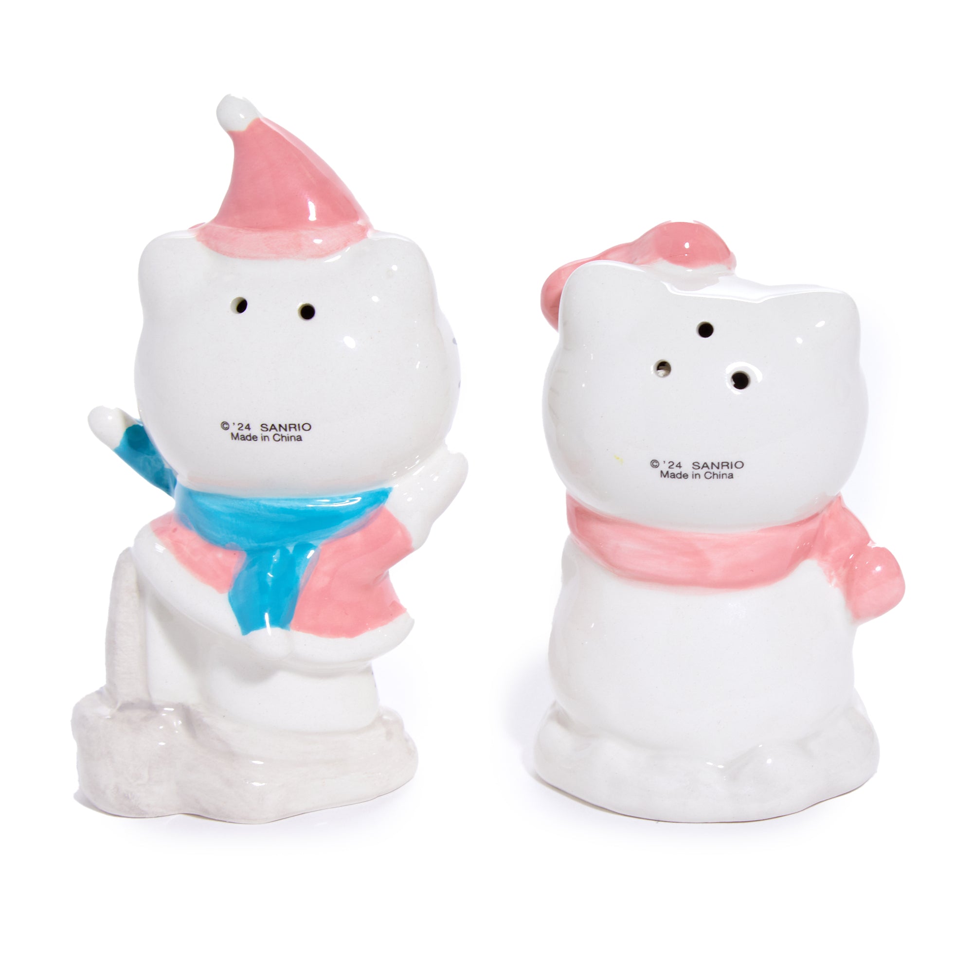 Hello Kitty Ceramic Holiday Salt & Pepper Set (Snow Play) - Image 3