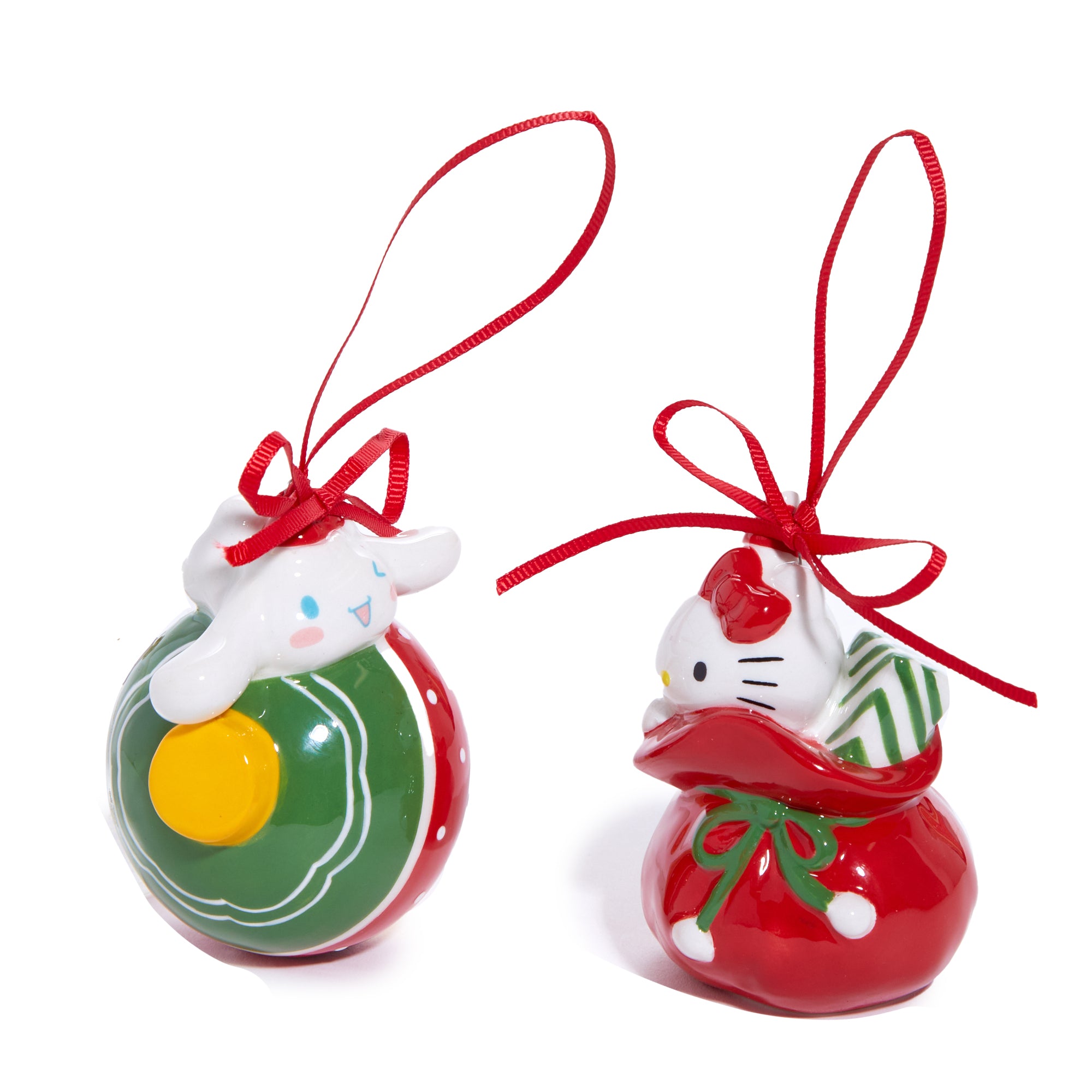 Hello Kitty and Cinnamoroll 2-pc Holiday Ceramic Ornament Set (Red) - Image 3