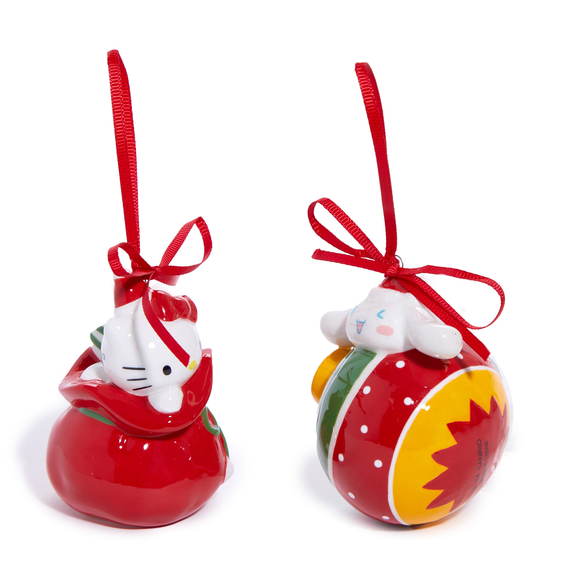 Hello Kitty and Cinnamoroll 2-pc Holiday Ceramic Ornament Set (Red) - Image 6
