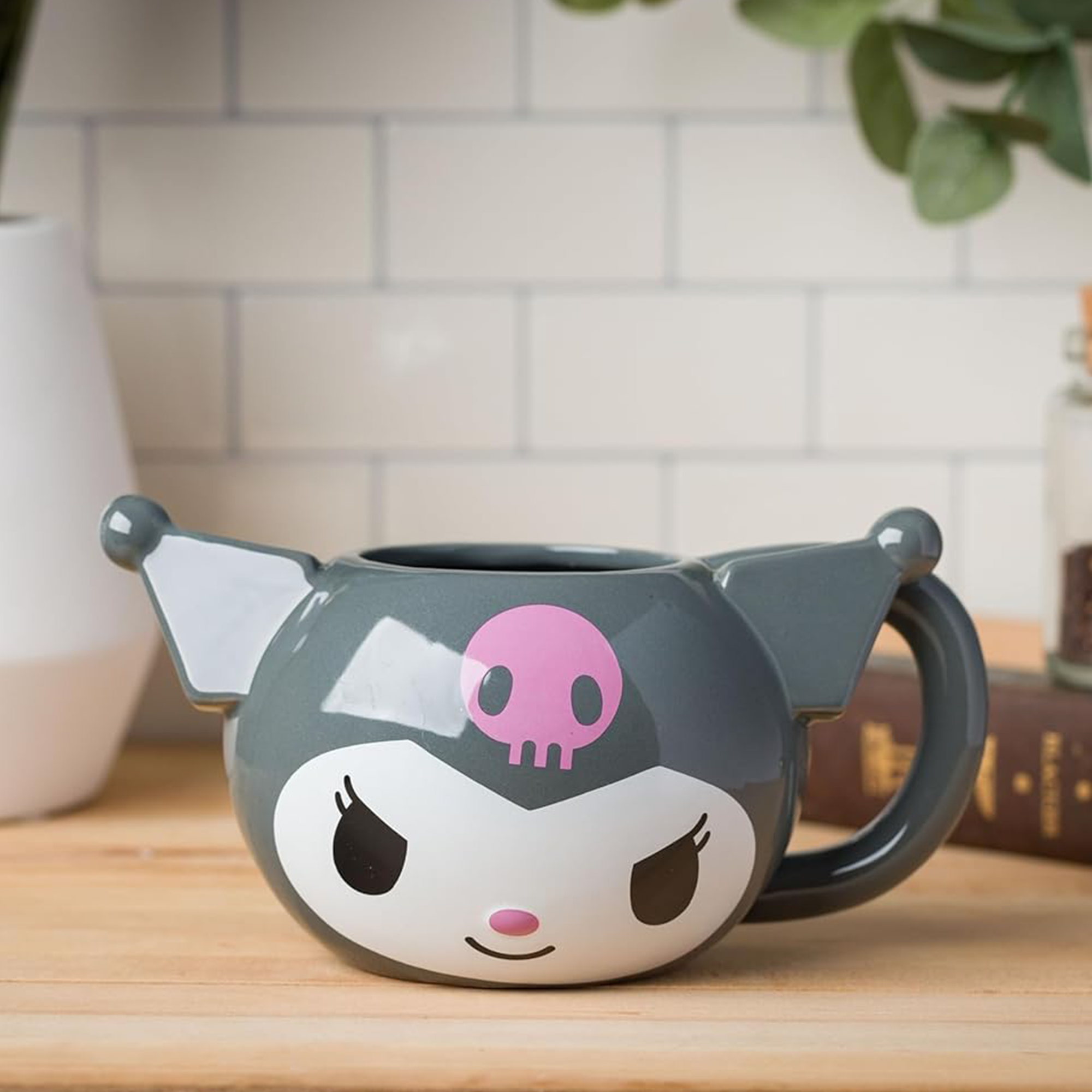 Kuromi Face Sculpted Mug (Gray) - Image 2