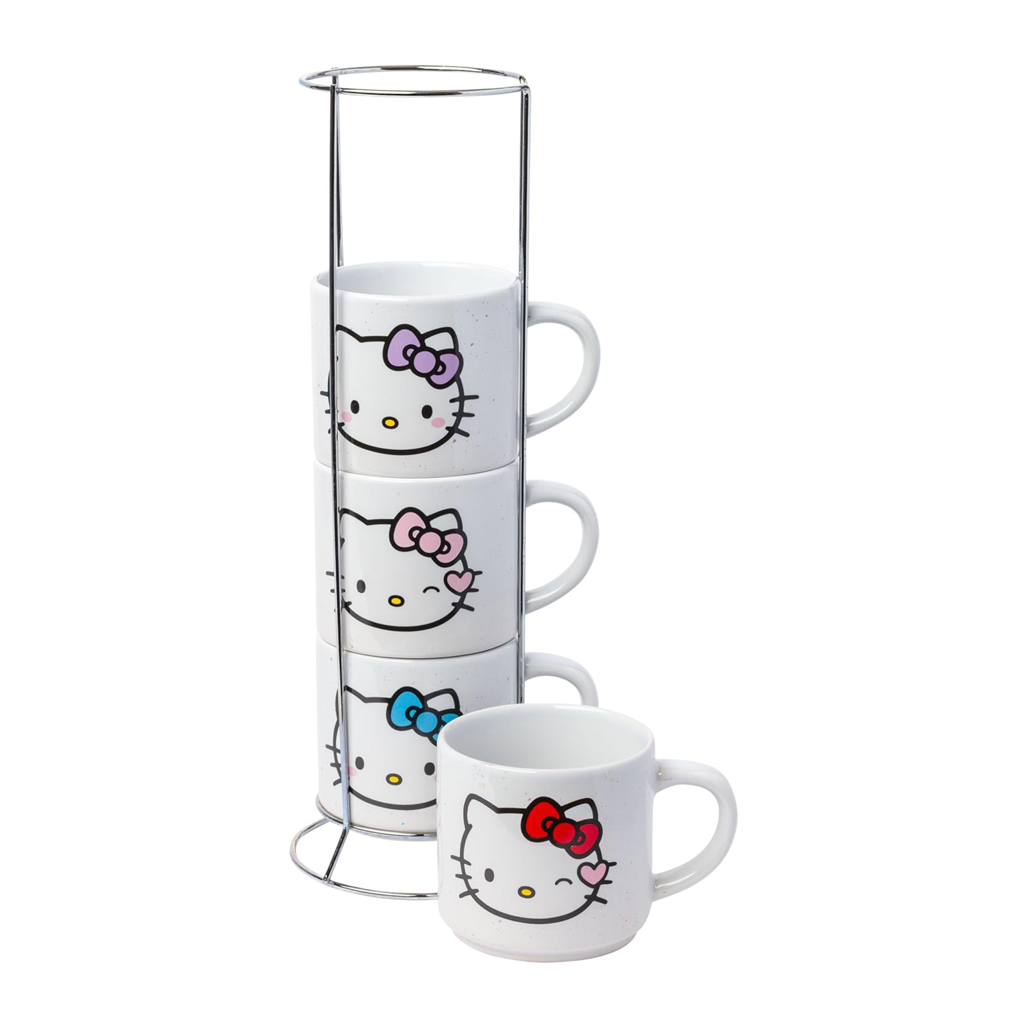 Hello Kitty Winking Hearts 5-Piece Ceramic Mug Stack - Image 3