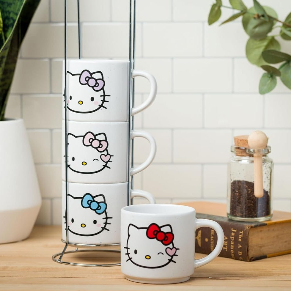 Hello Kitty Winking Hearts 5-Piece Ceramic Mug Stack - Image 2