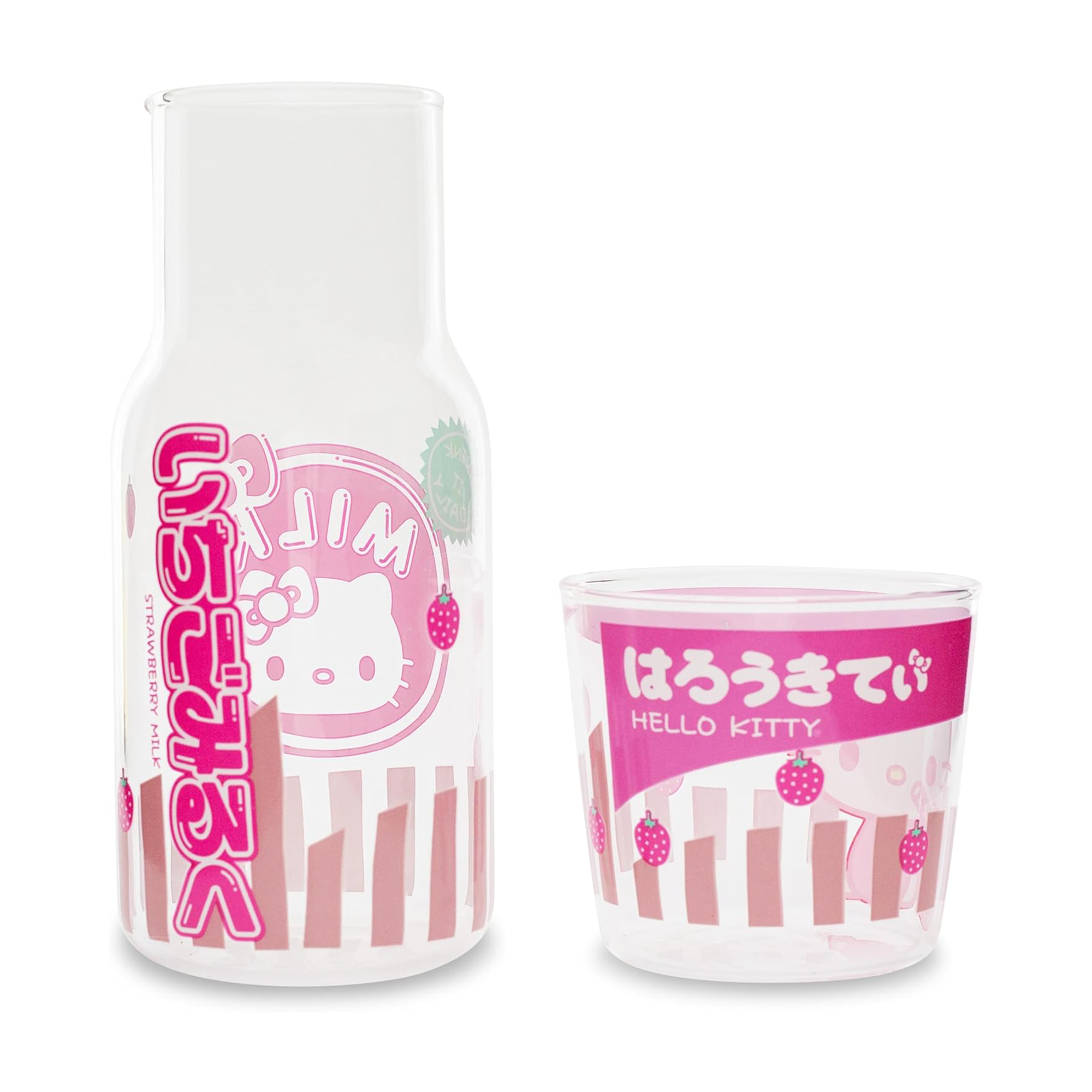 Hello Kitty Glass Carafe and Cup Set (Strawberry Milk) - Image 6