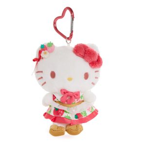 Hello Kitty Plush Mascot Keychain (Strawberry News 50th Anniversary)