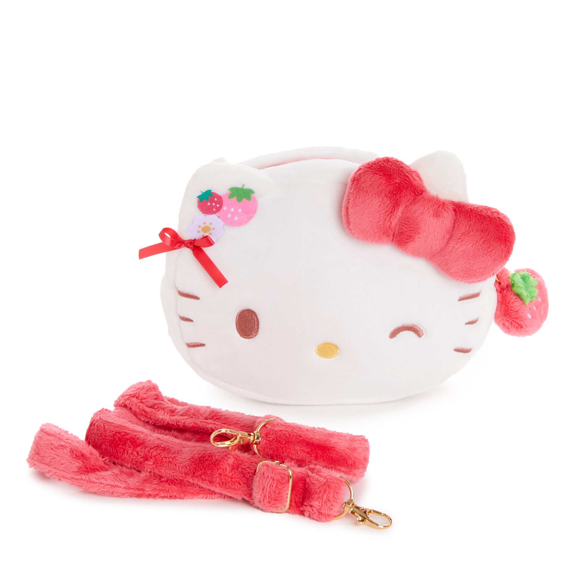 Hello Kitty Plush Crossbody Bag (Strawberry News 50th Anniversary) - Image 2