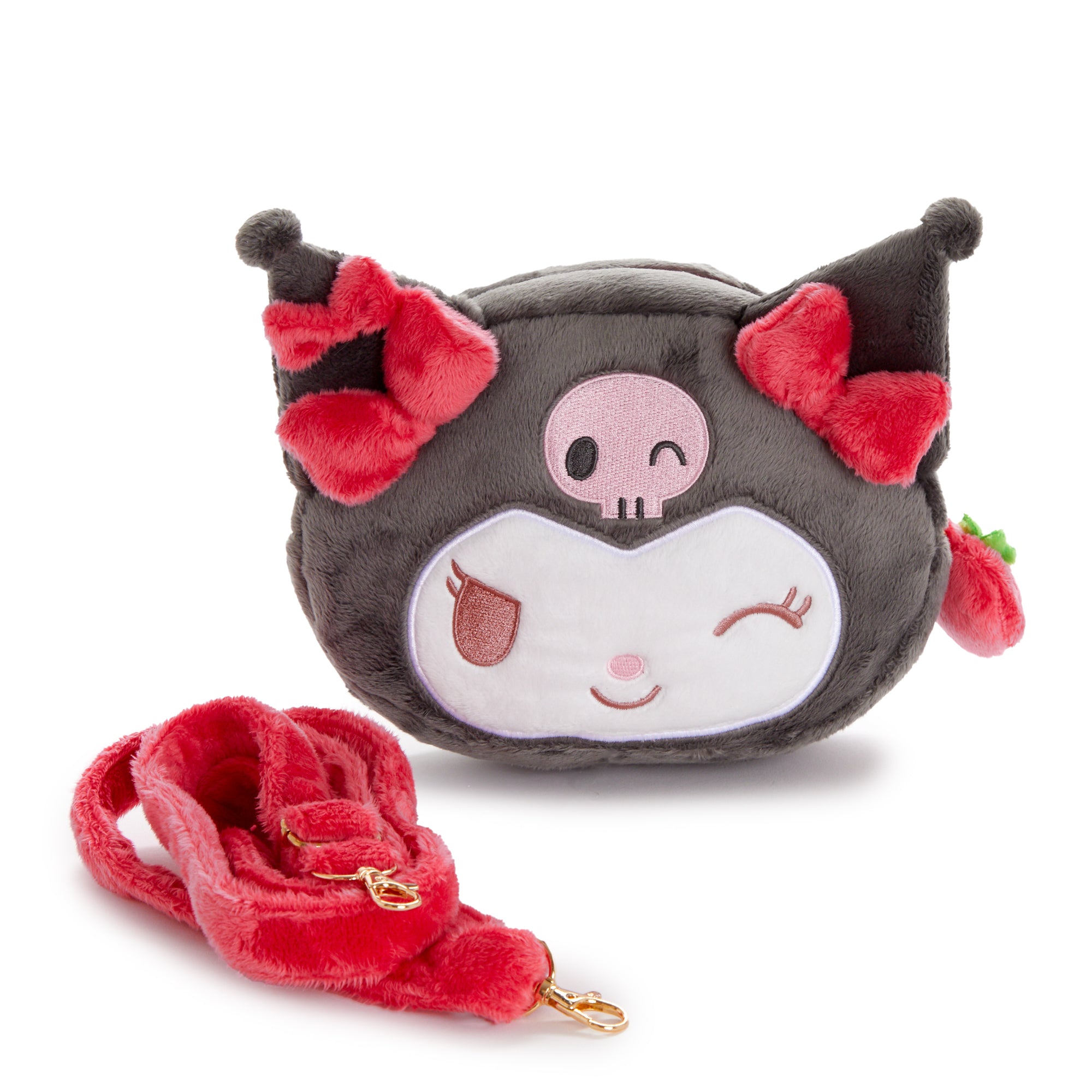Kuromi Plush Crossbody Bag (Strawberry News 50th Anniversary) - Image 2