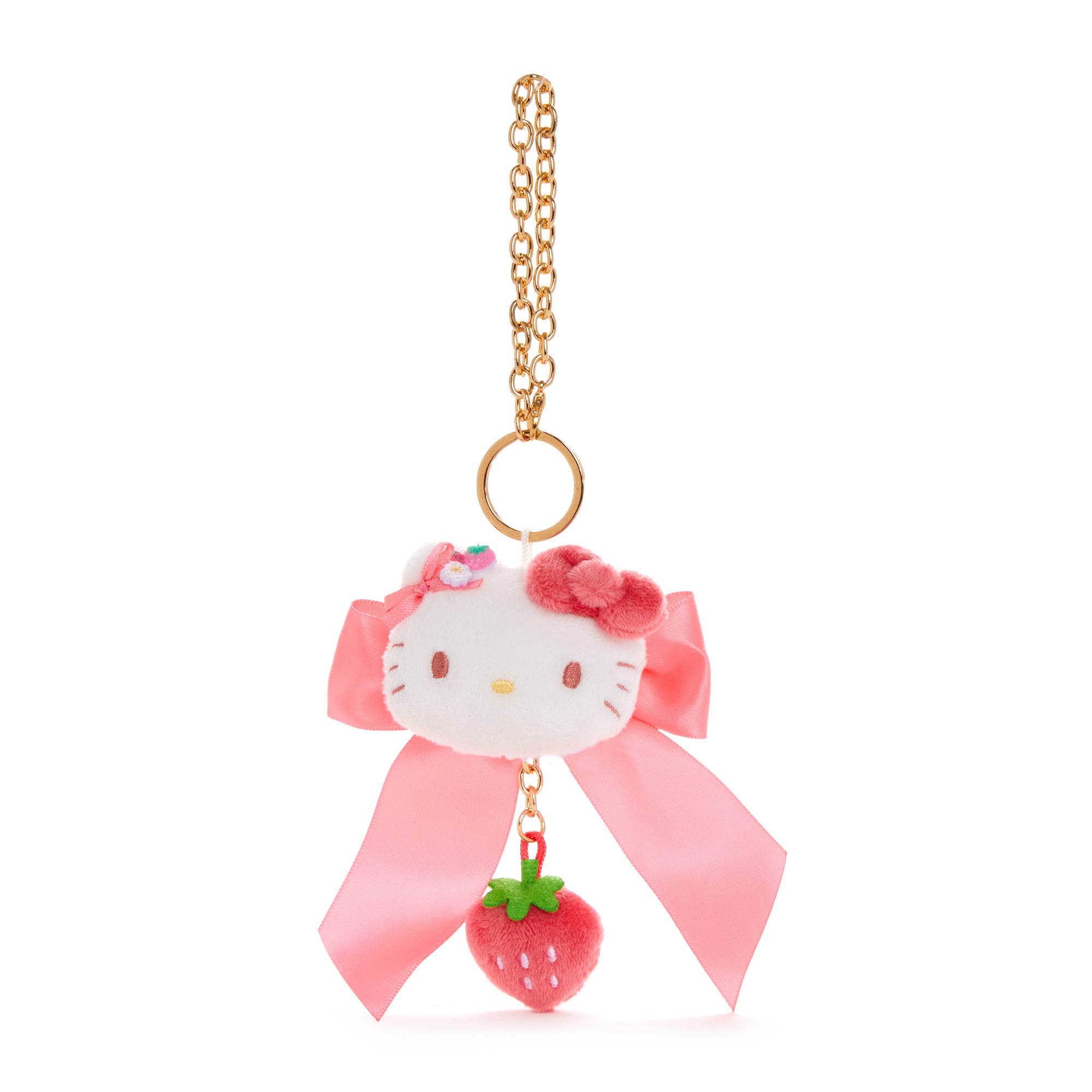 Hello Kitty Plush Bag Charm (Strawberry News 50th Anniversary)