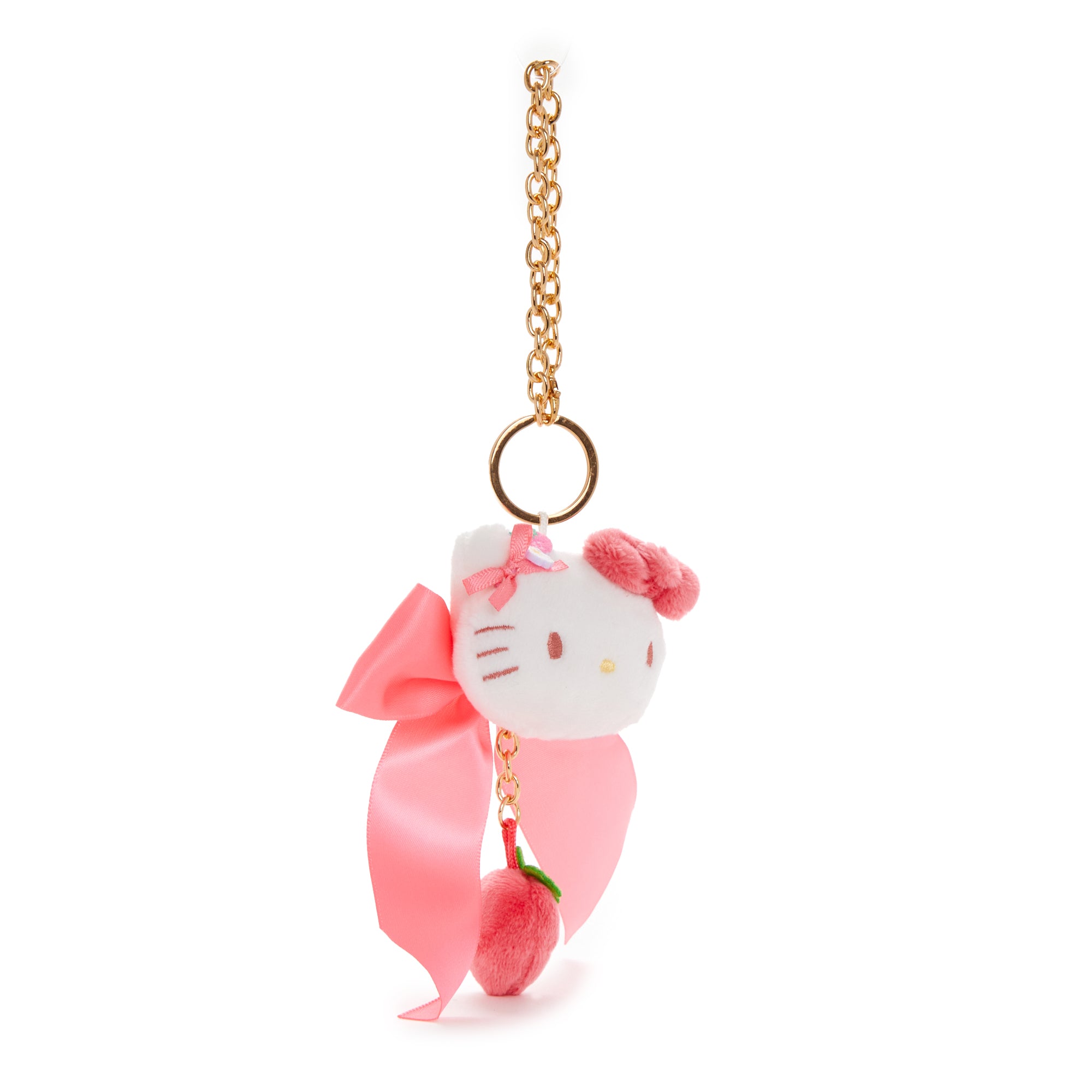 Hello Kitty Plush Bag Charm (Strawberry News 50th Anniversary) - Image 3