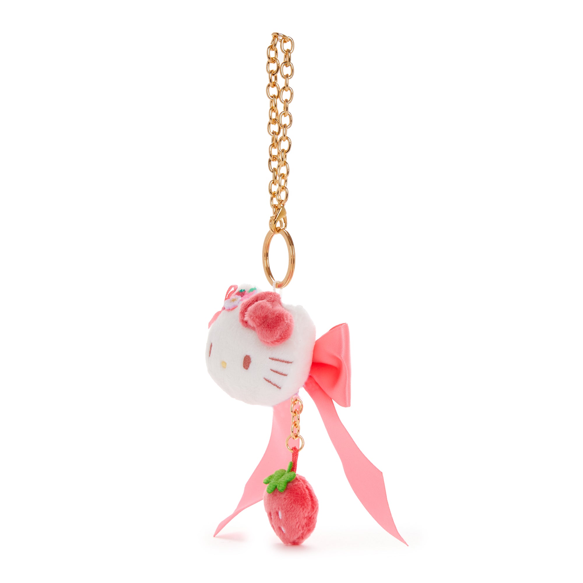 Hello Kitty Plush Bag Charm (Strawberry News 50th Anniversary) - Image 4